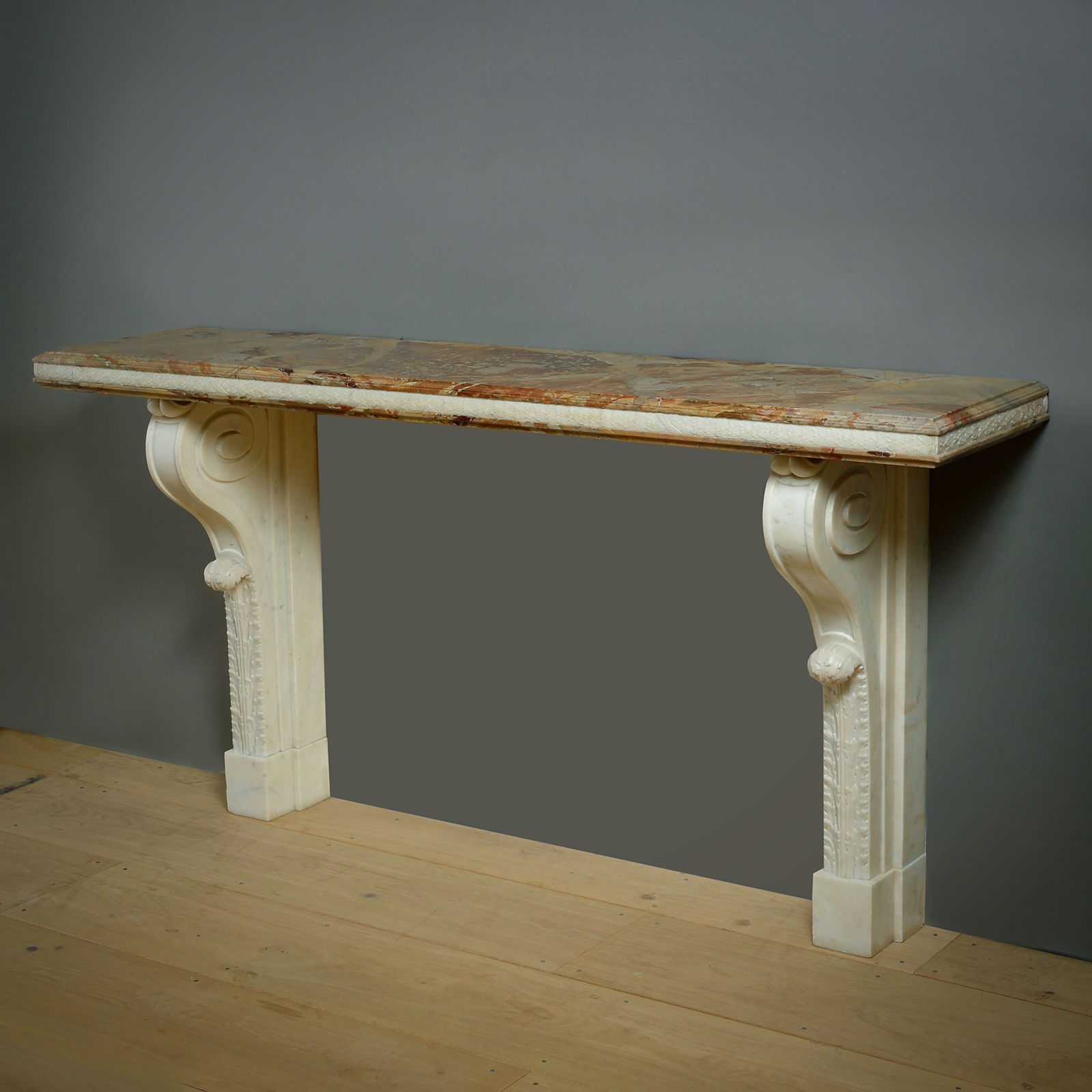 LOUIS XVIII SARRANCOLIN AND STATUARY MARBLE CONSOLE TABLE