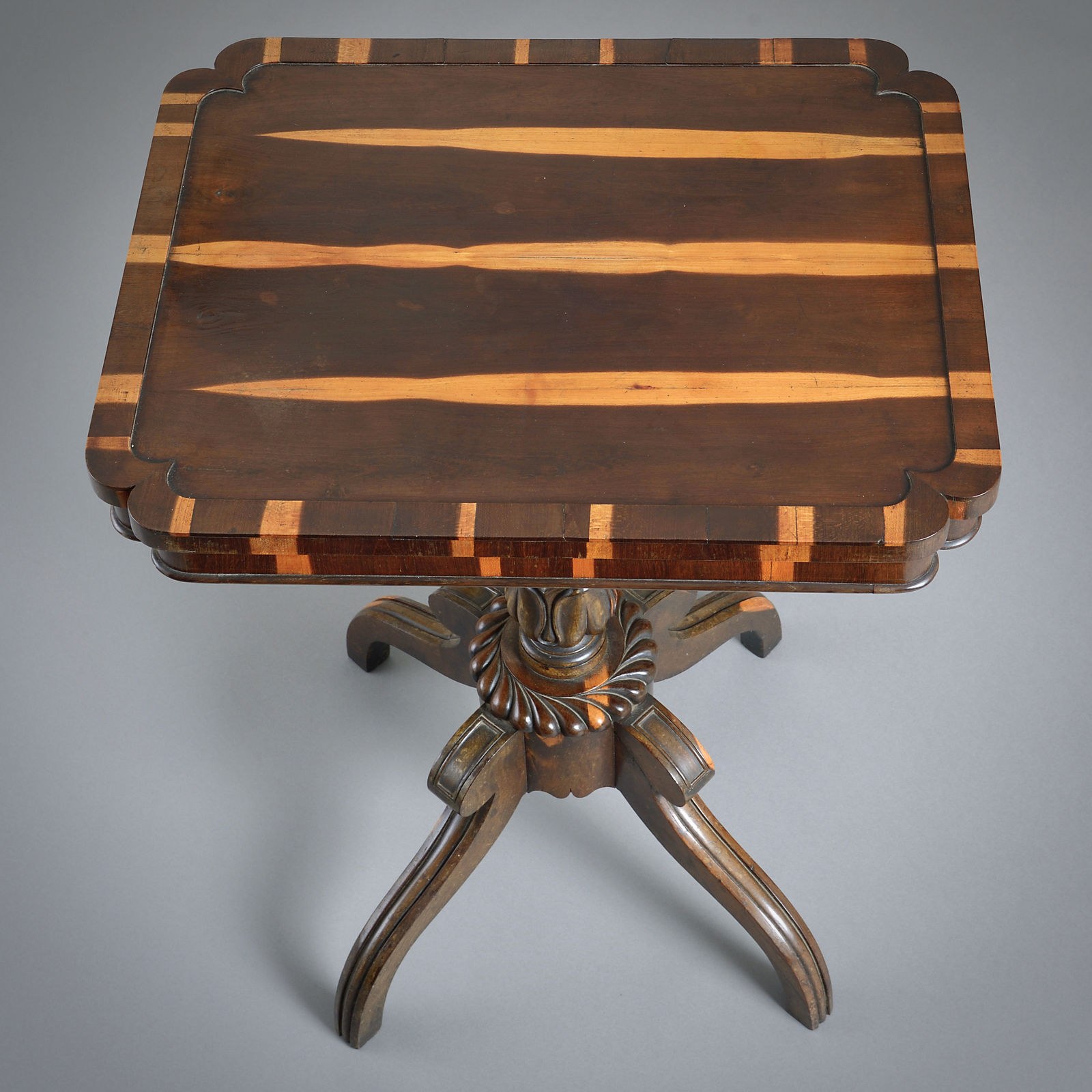 GEORGE IV SCOTTISH LABURNUM LAMP TABLE ATTRIBUTED TO JAMES MEIN OF KELSO