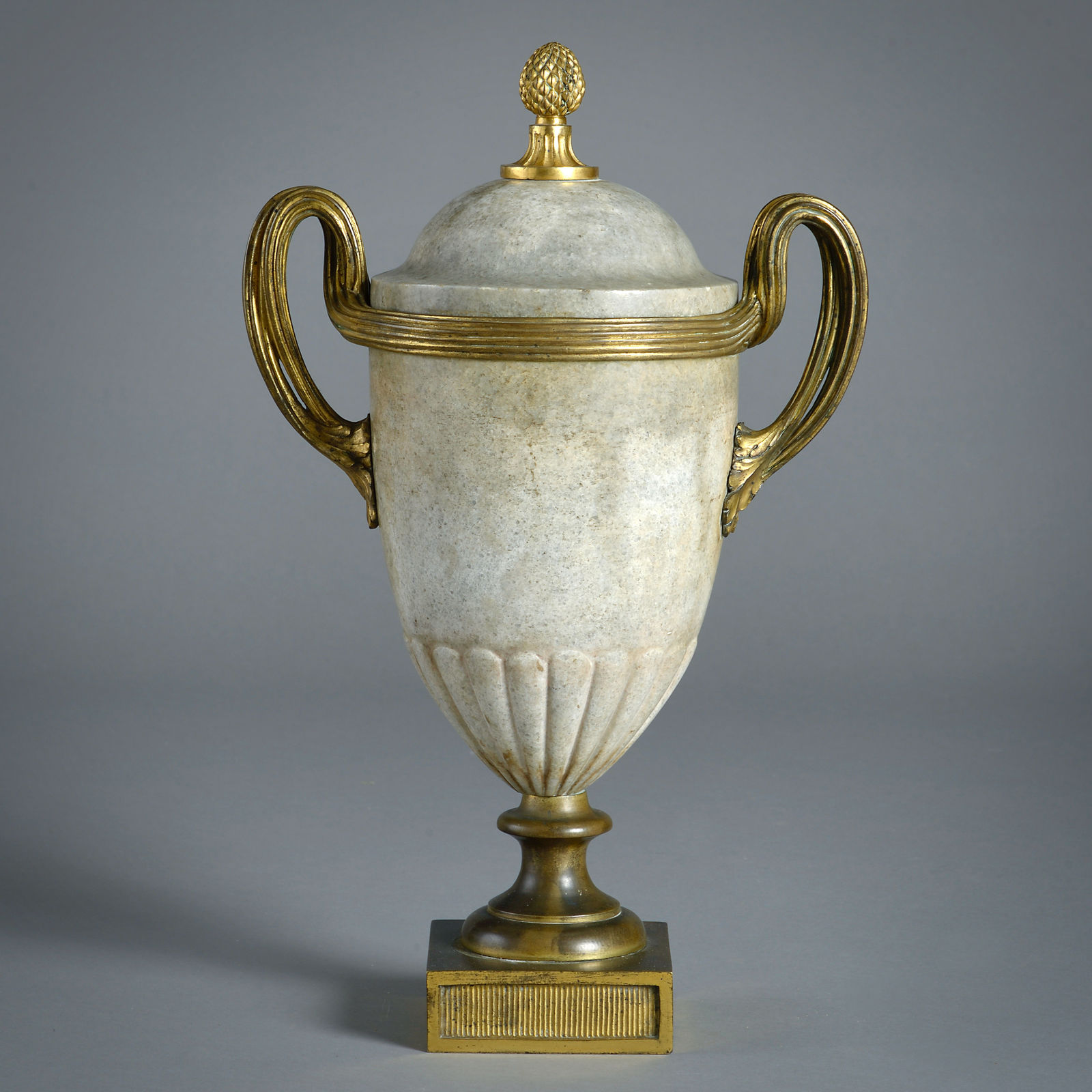 PAIR OF LOUIS XVI ORMOLU-MOUNTED MARBLE VASES