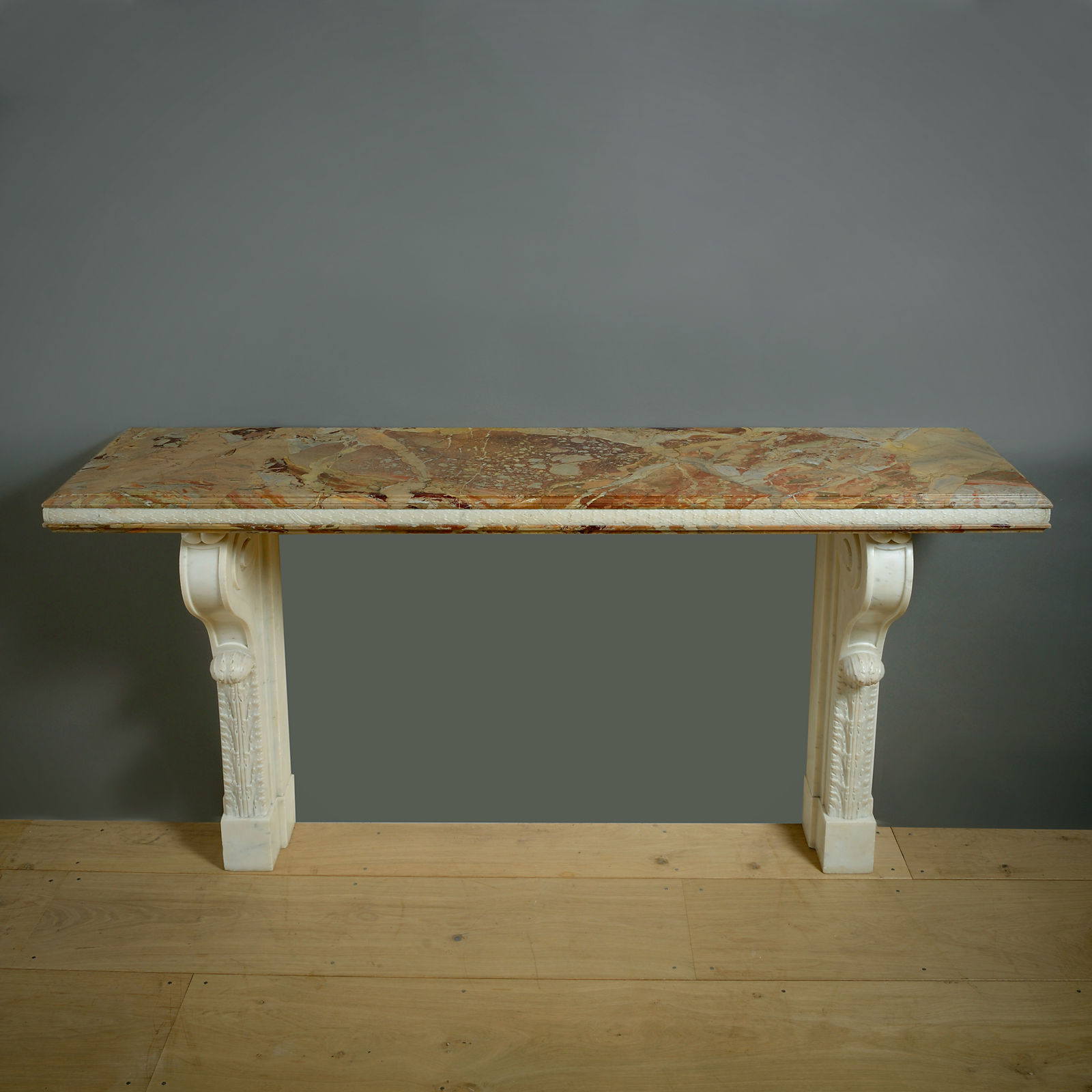 LOUIS XVIII SARRANCOLIN AND STATUARY MARBLE CONSOLE TABLE