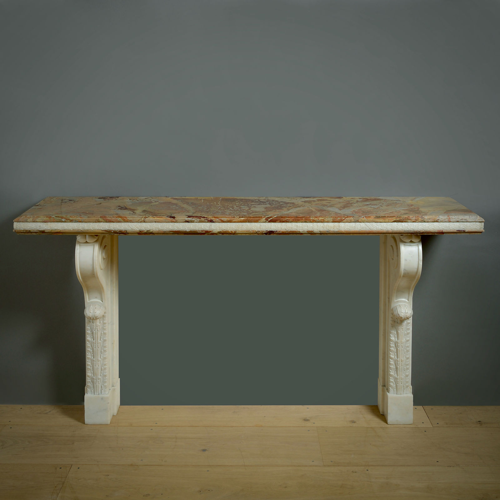 LOUIS XVIII SARRANCOLIN AND STATUARY MARBLE CONSOLE TABLE