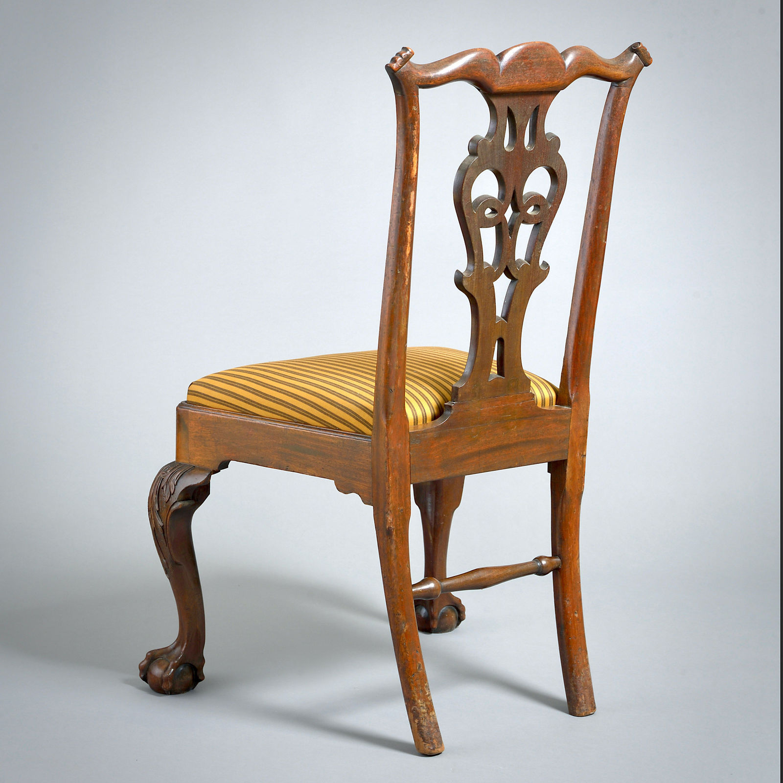 FINE PAIR OF WALNUT ‘CHIPPENDALE’ SIDE CHAIRS