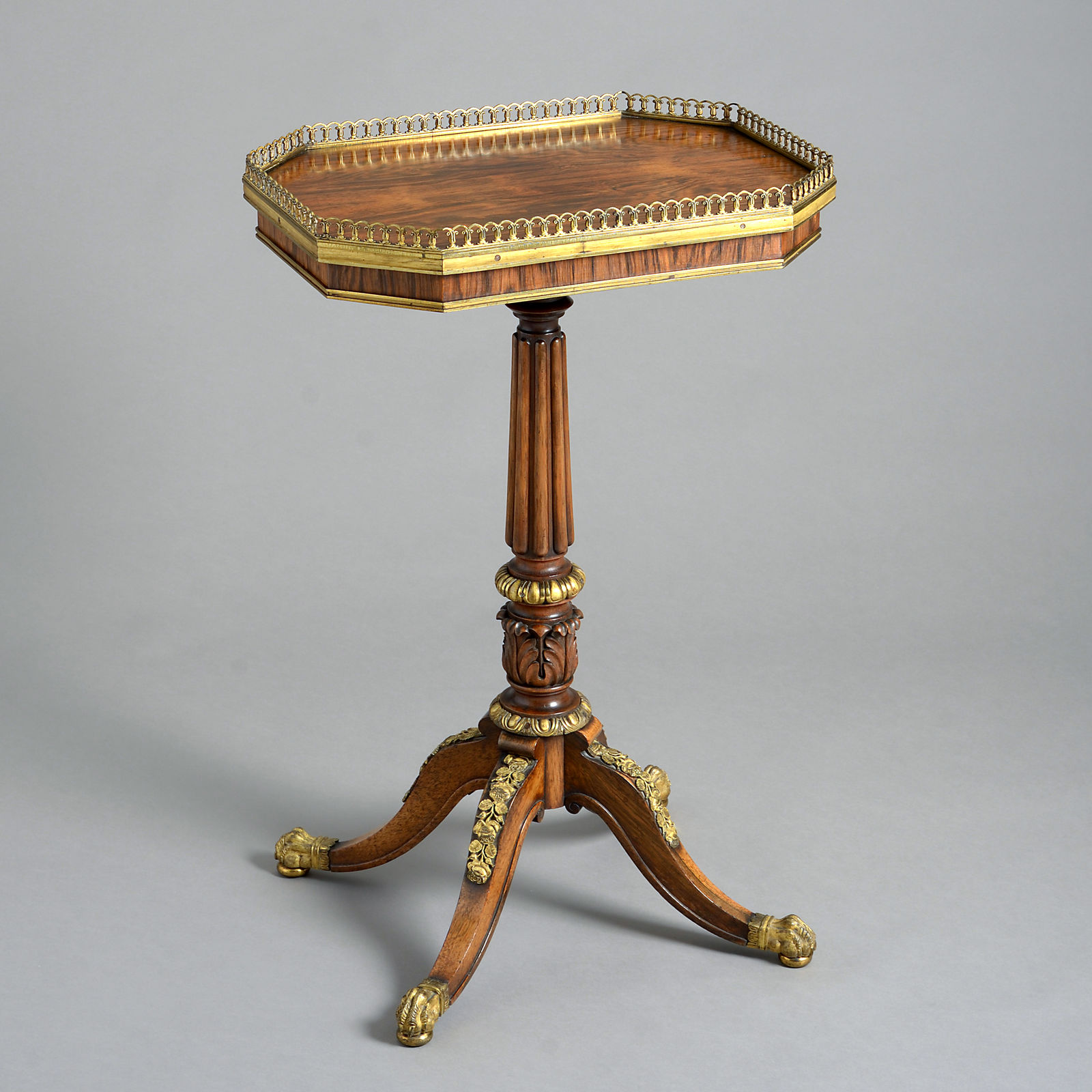REGENCY ORMOLU AND ROSEWOOD LAMP TABLE