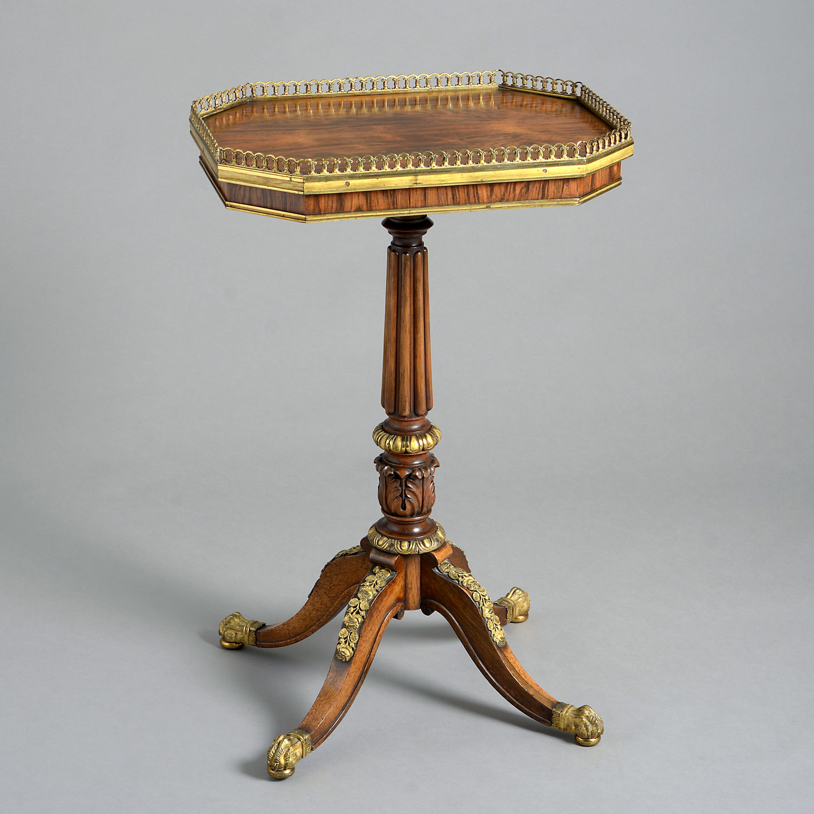 REGENCY ORMOLU AND ROSEWOOD LAMP TABLE