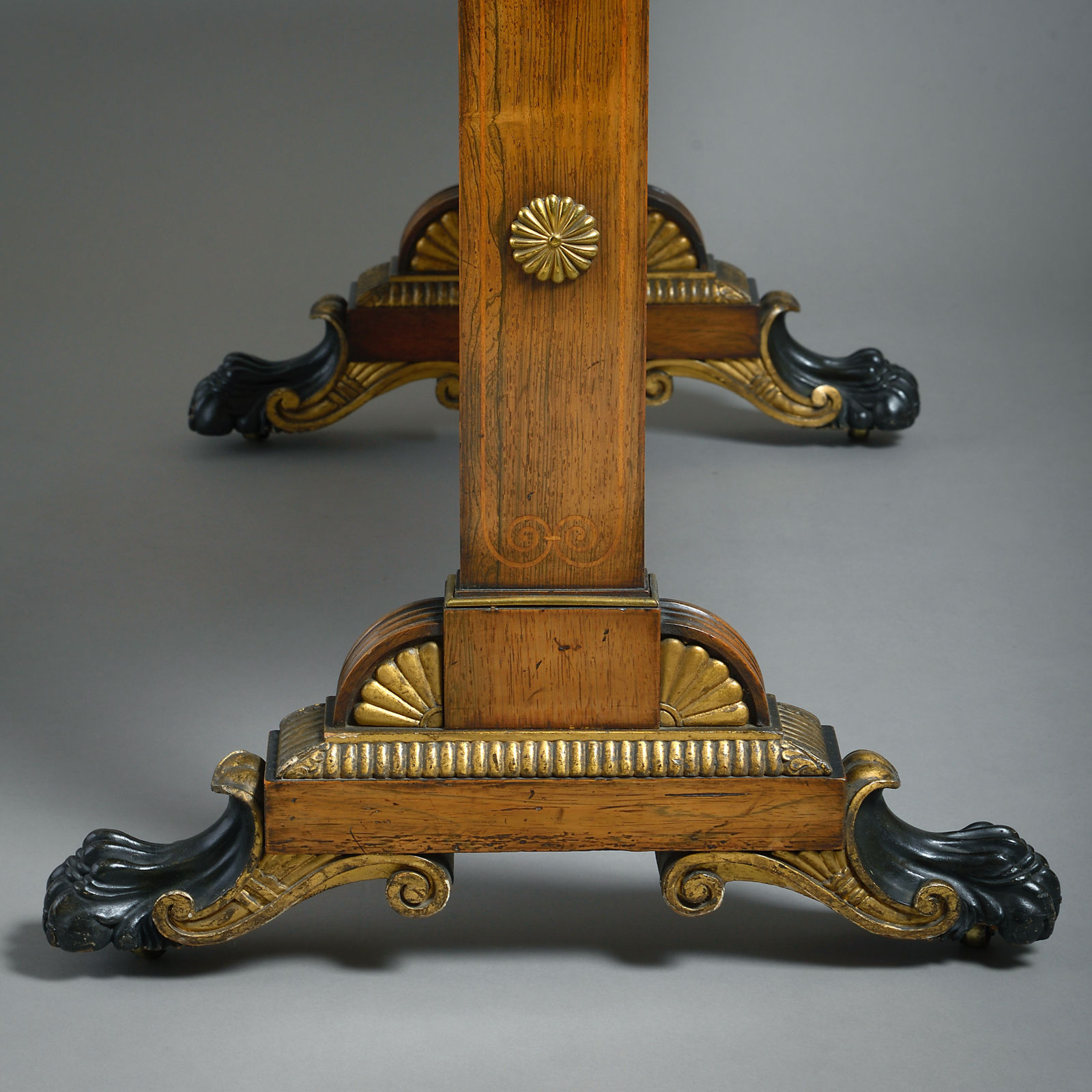 REGENCY ORMOLU-MOUNTED, BRASS-INLAID AND PARCEL-GILT WRITING TABLE