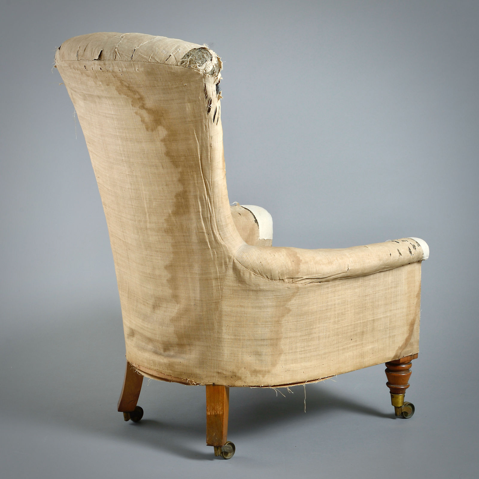EARLY VICTORIAN SATIN-BIRCH ARMCHAIR