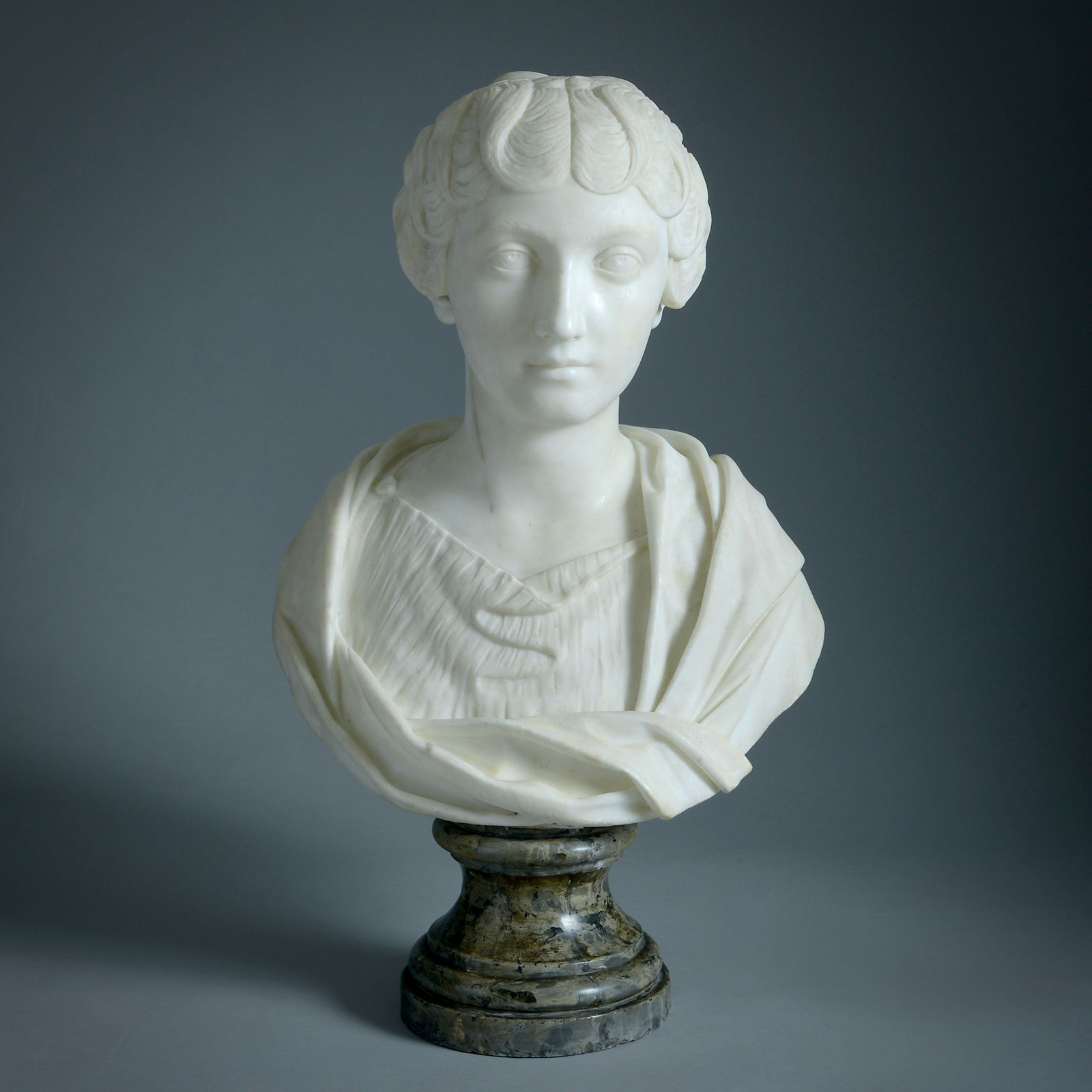 MARBLE BUST OF FAUSTINA THE YOUNGER
