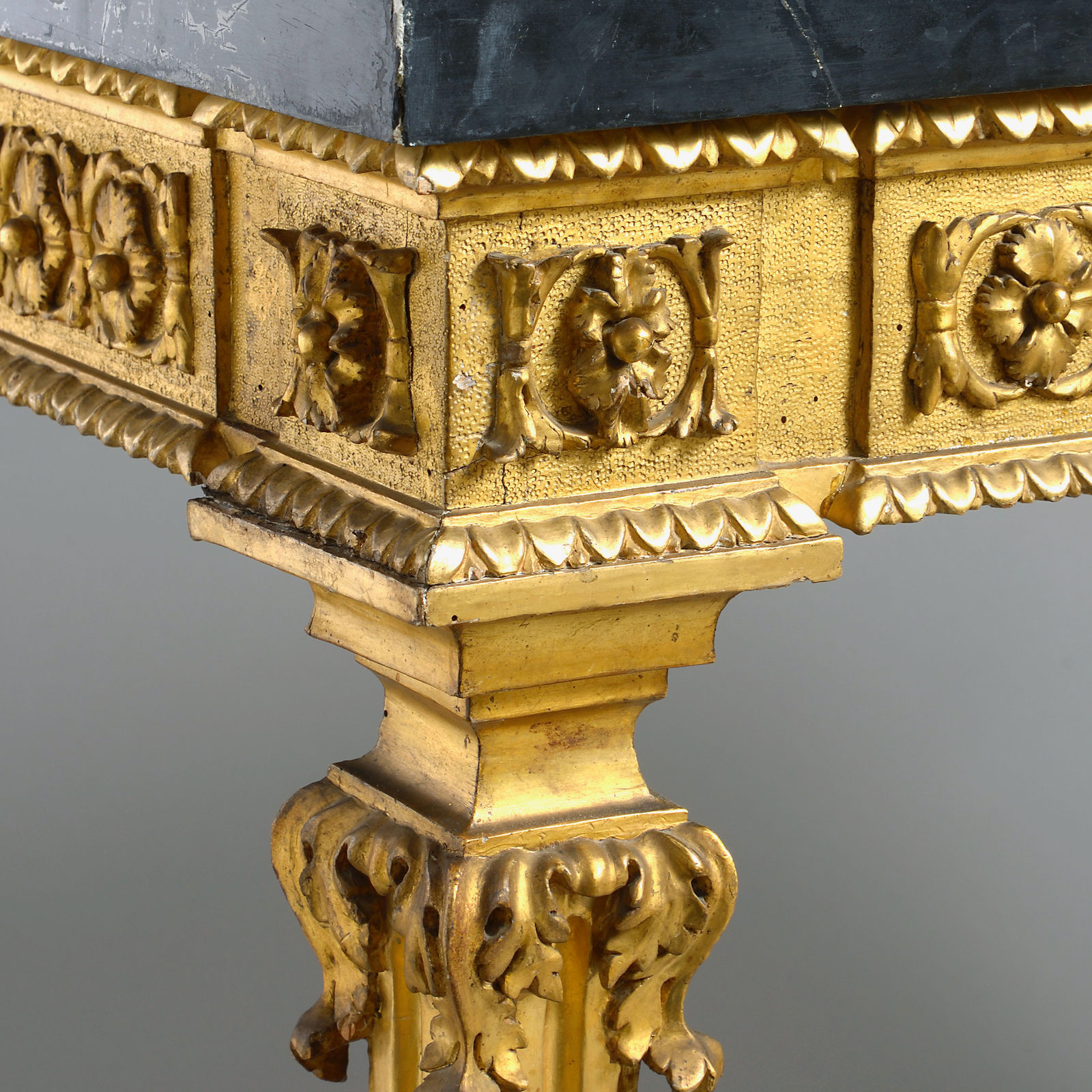 ROMAN GILT-WOOD SIDE TABLE WITH IT’S ORIGINAL SCAGLIOLA TOP