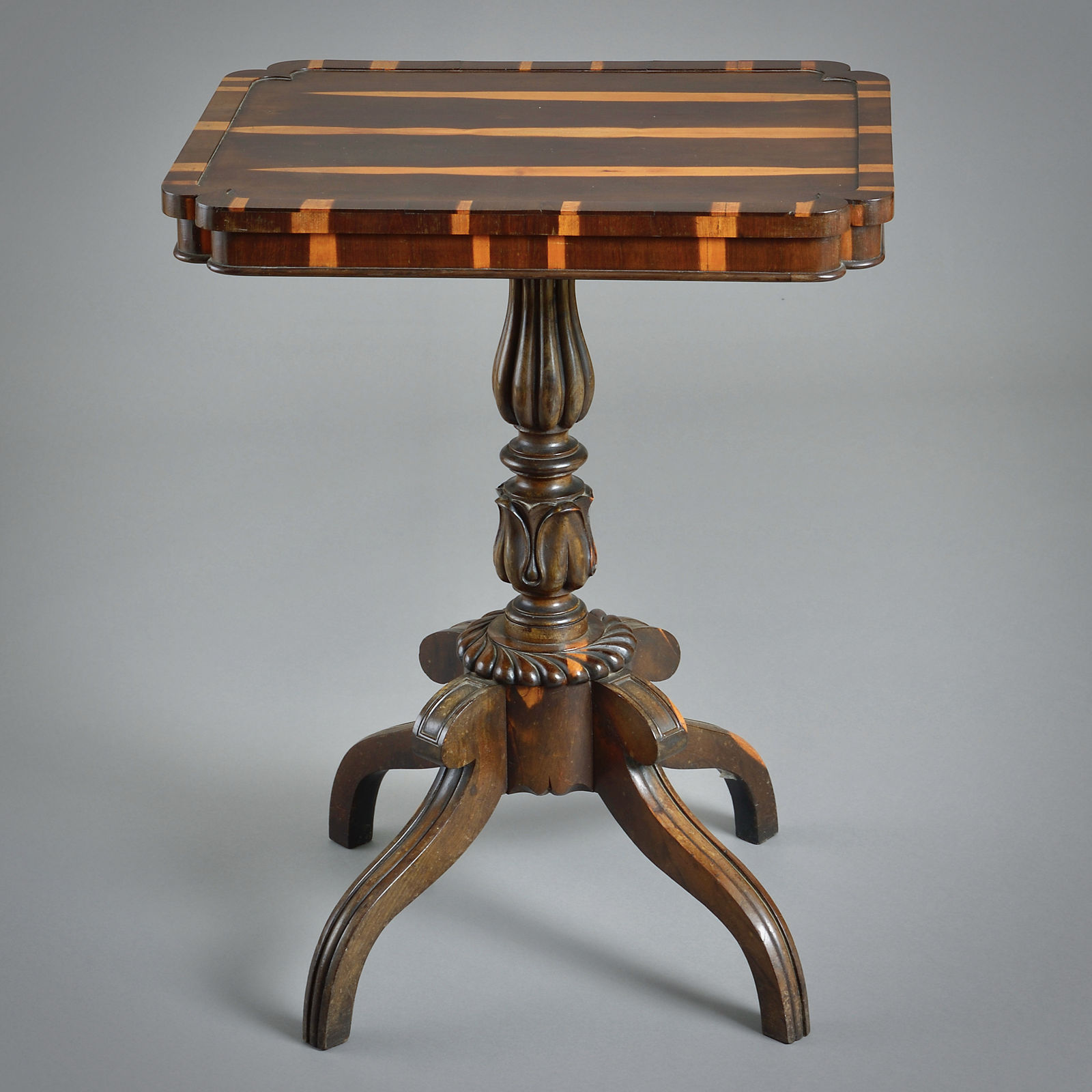 GEORGE IV SCOTTISH LABURNUM LAMP TABLE ATTRIBUTED TO JAMES MEIN OF KELSO