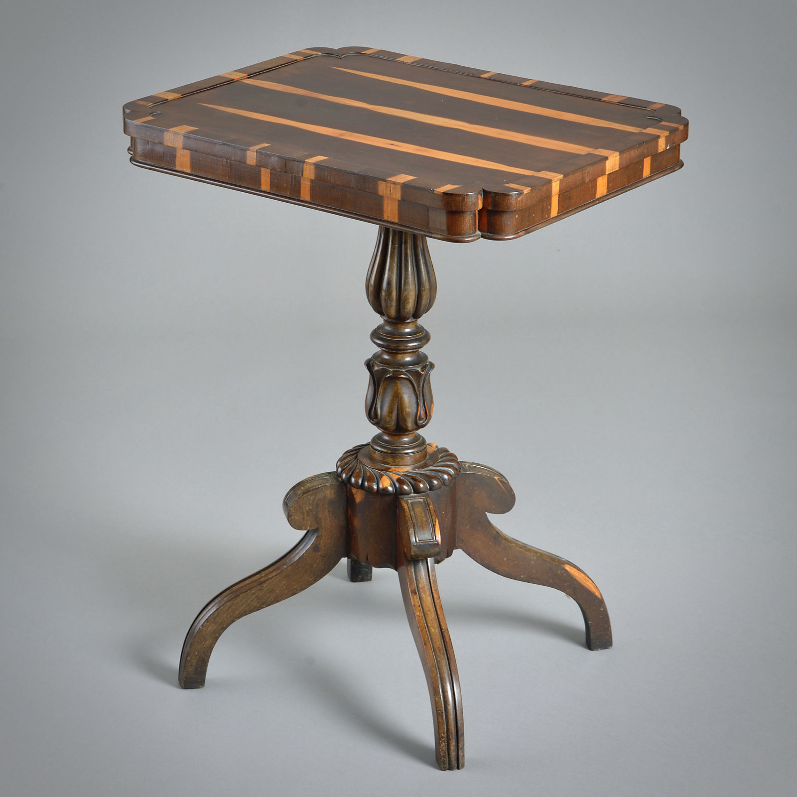 GEORGE IV SCOTTISH LABURNUM LAMP TABLE ATTRIBUTED TO JAMES MEIN OF KELSO