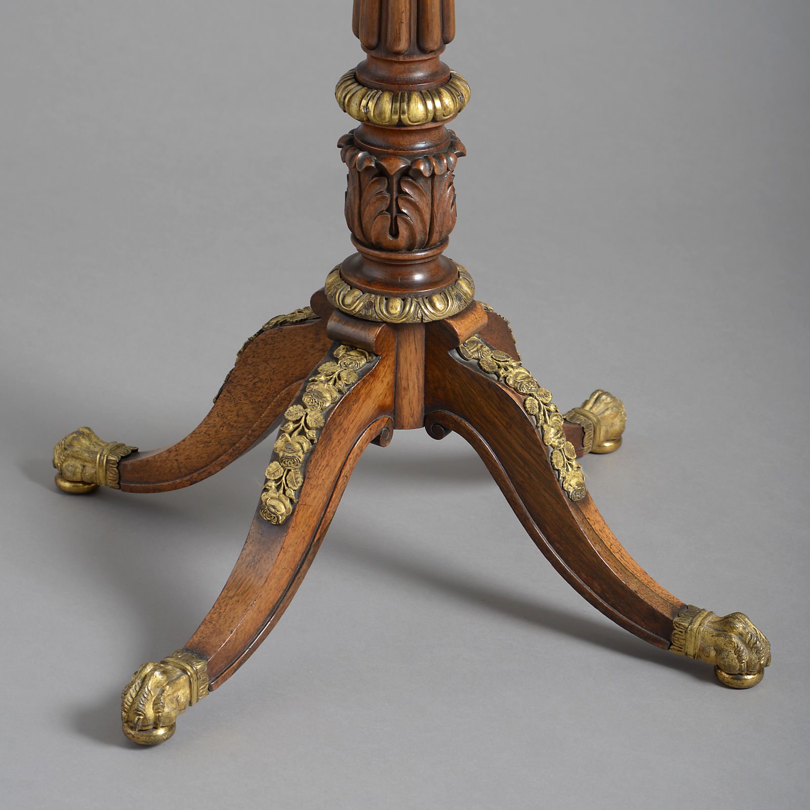 REGENCY ORMOLU AND ROSEWOOD LAMP TABLE