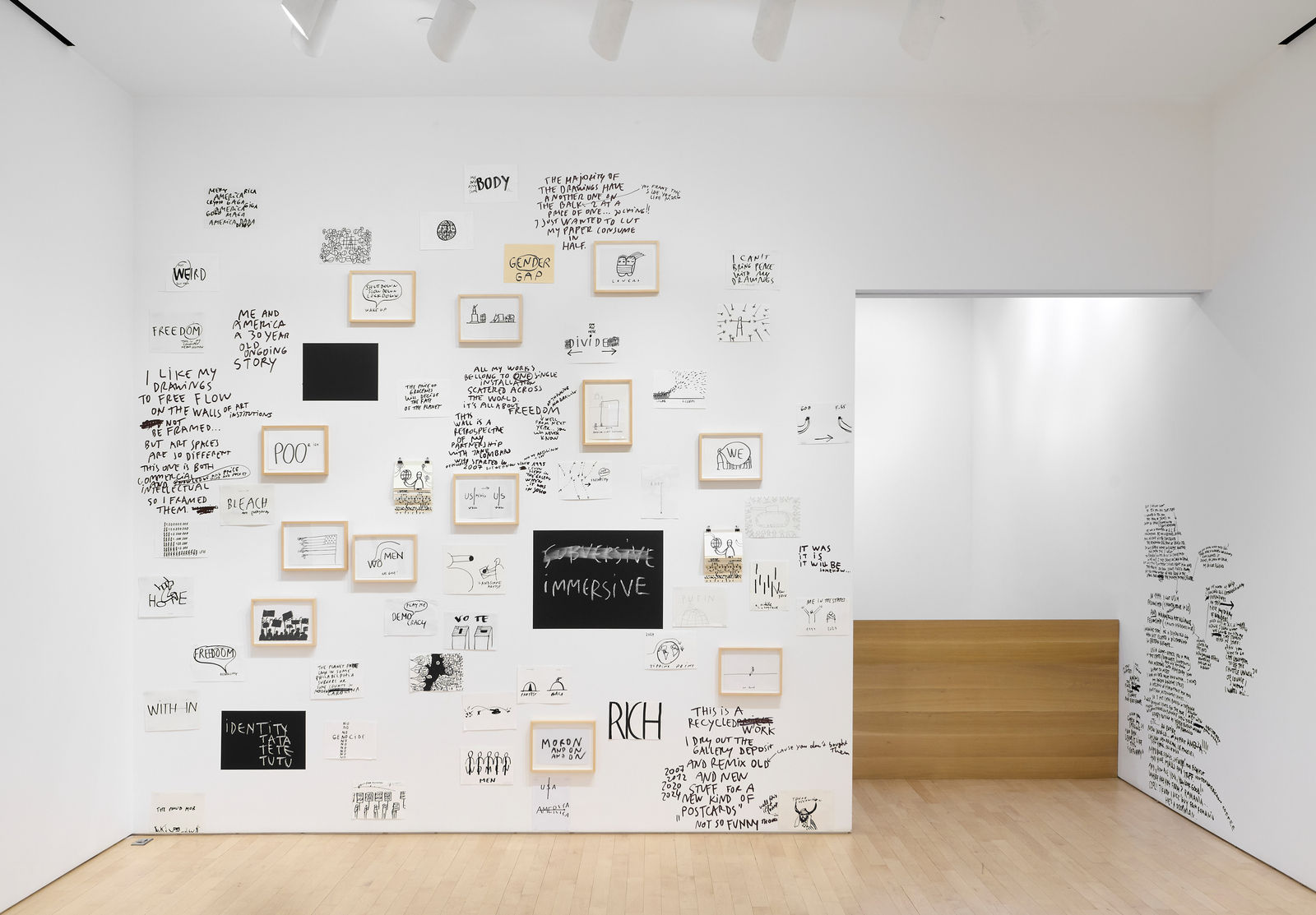 Dan Perjovschi, Drawing Bonanza Wall 2, 2008-2024