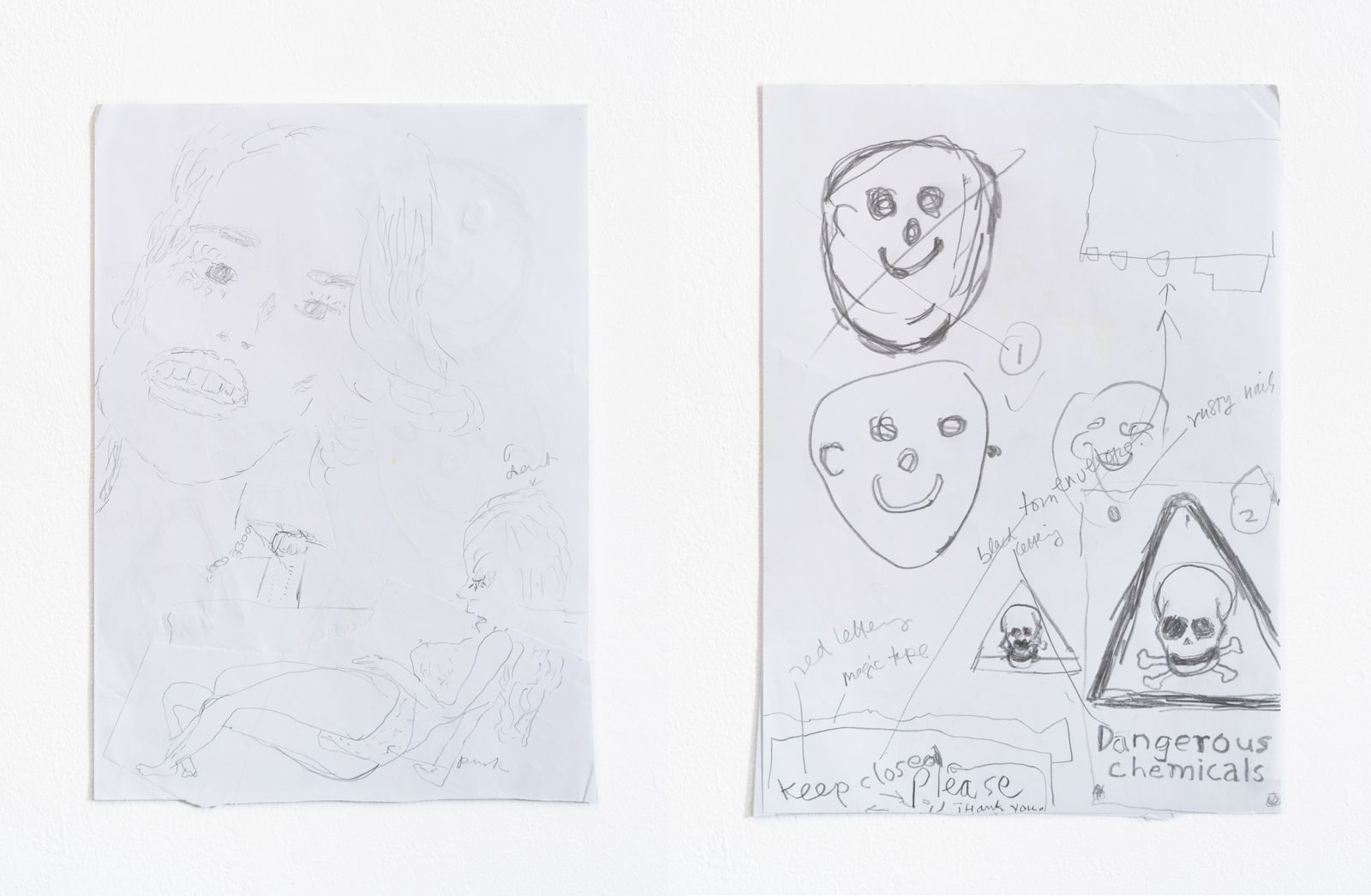 Rose Wylie, Sack Barrow, Factory Pin-Up (study), 2014