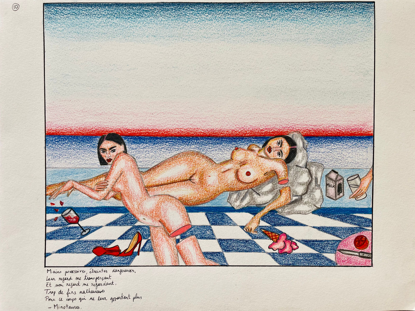 Sophie-Yen Bretez, Dessin: « My desire is made of representations Which have never been mine, Those who projected onto my body Their dreams of exoticism And their darkest fantasies. - To desire beyond the male gaze. », 2022