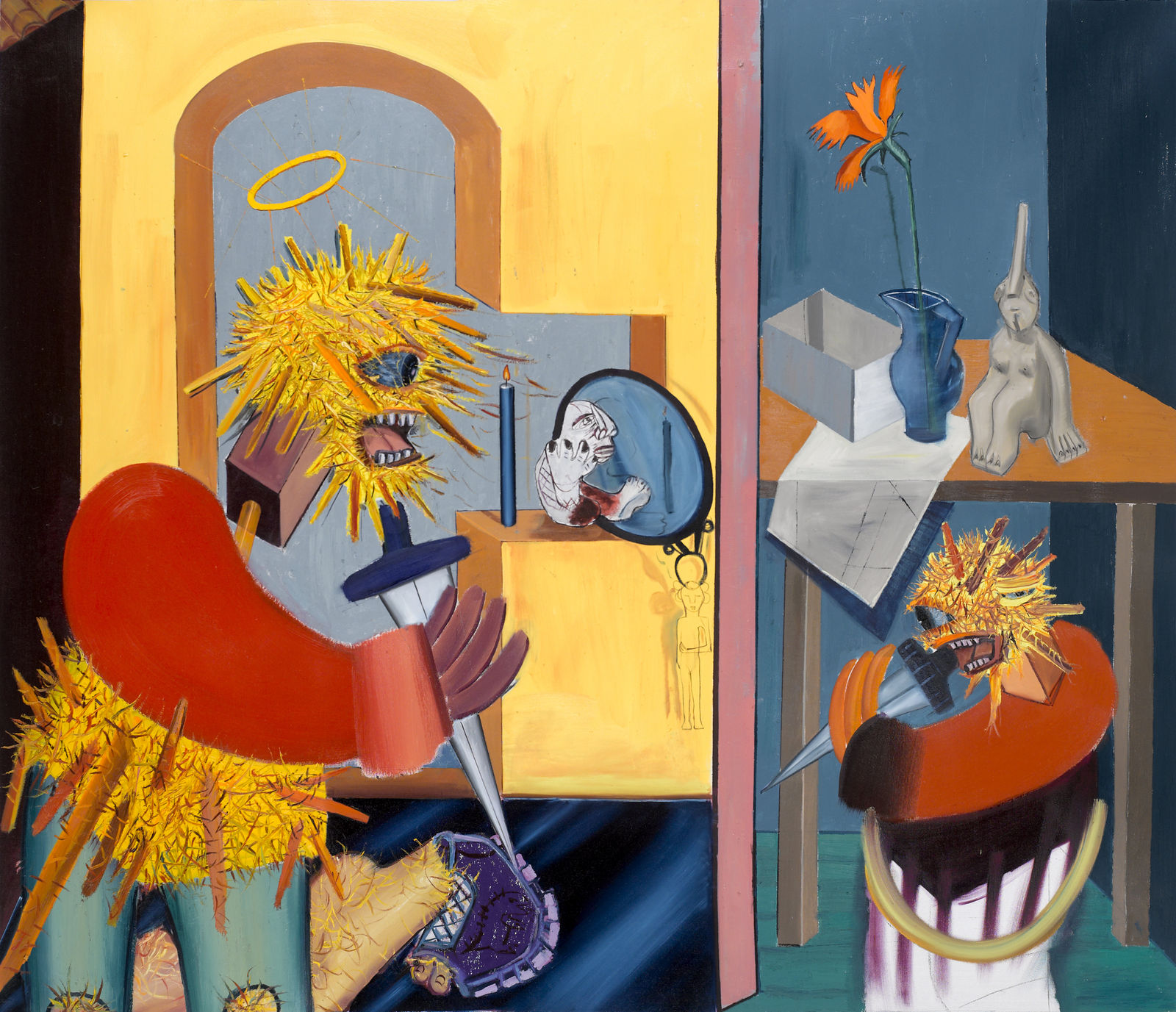 Tincuta Marin, Untitled (Bigfoot in Medieval Interior & Still Life), 2020