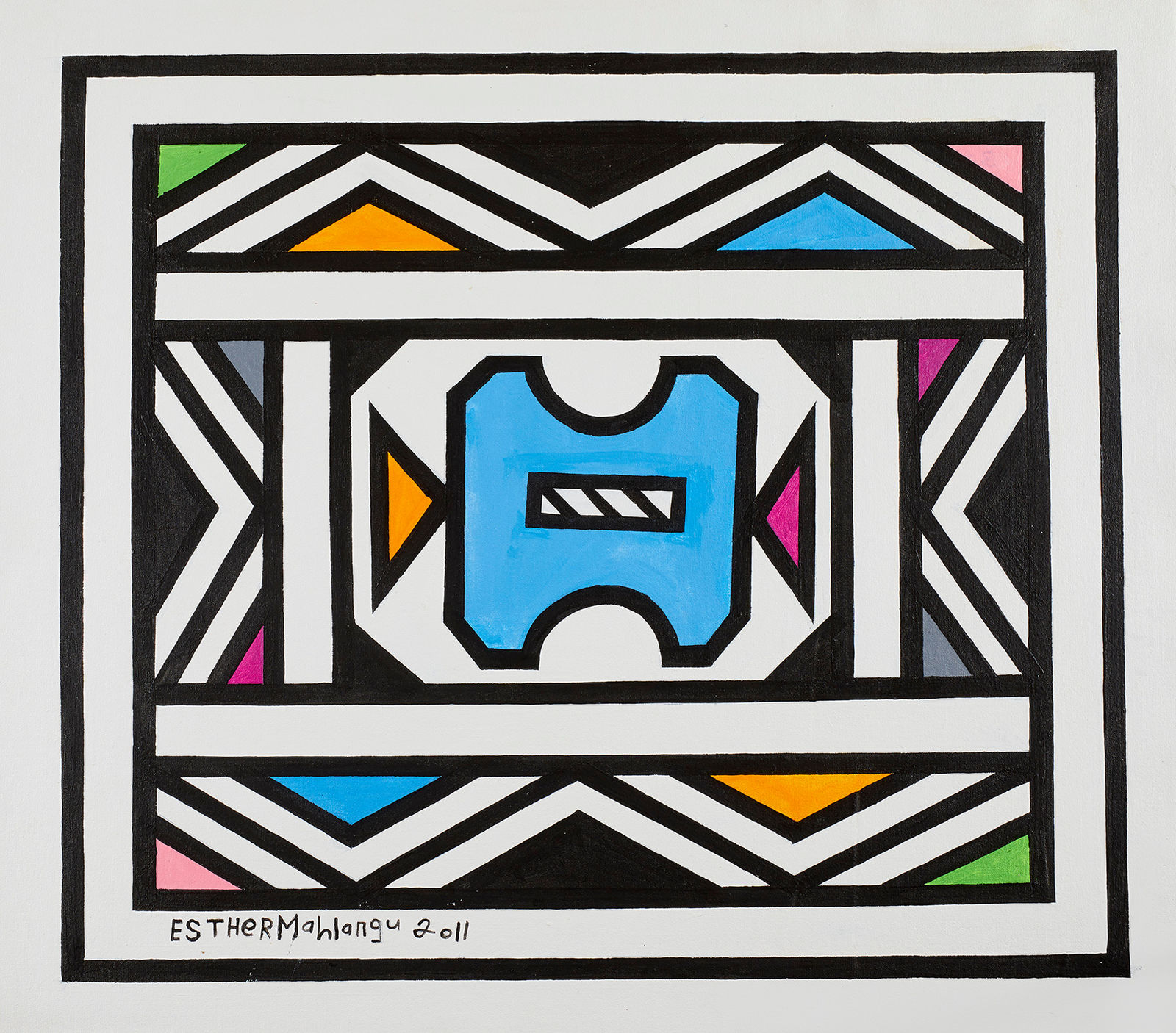Dr. Esther Mahlangu, Ndebele Abstract, 2011