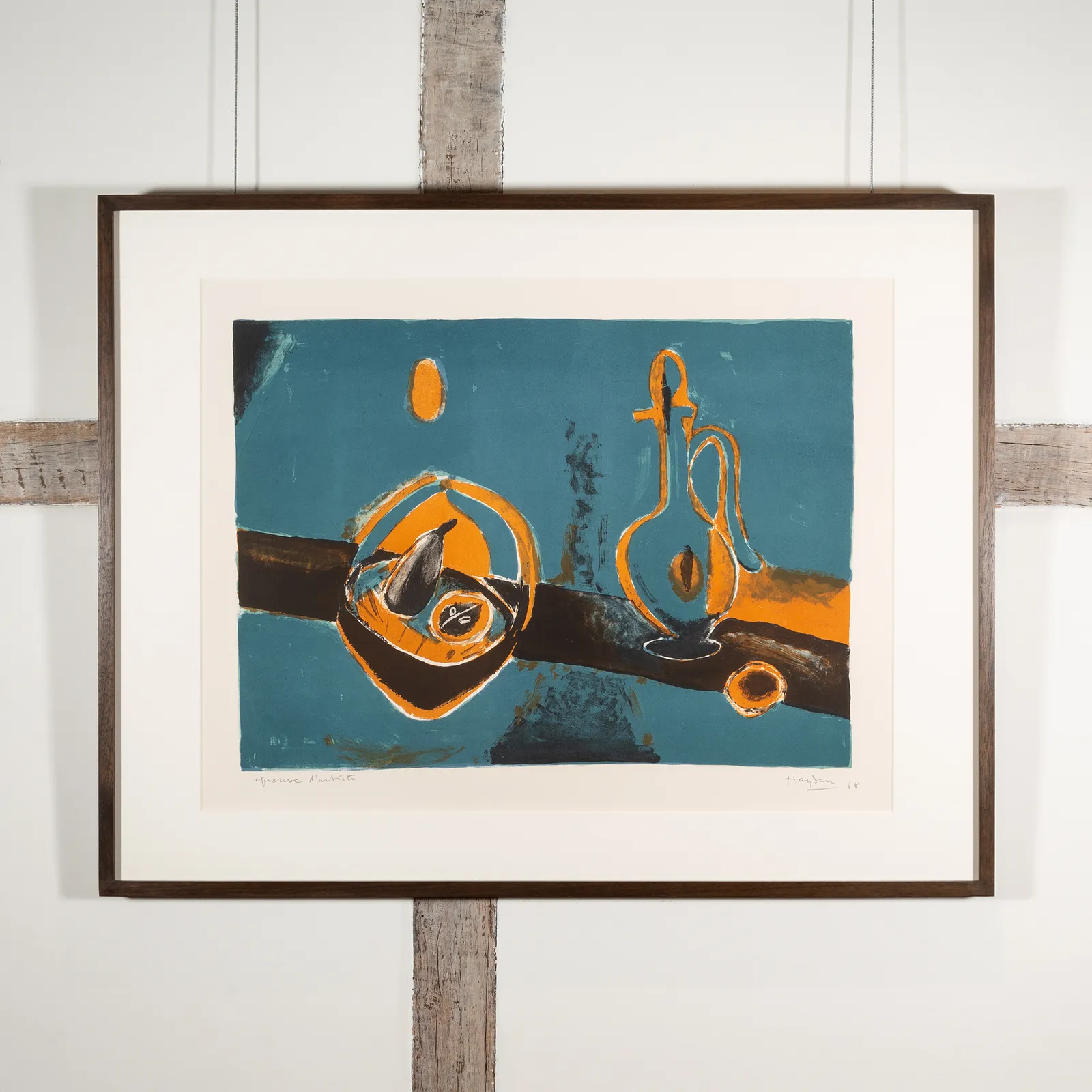 Henri Hayden, Still Life with Fruit Basket, 1968