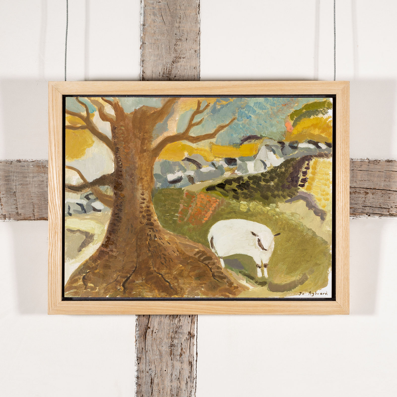 Jo Aylward, Ancient Tree and Watchful Sheep, 2025