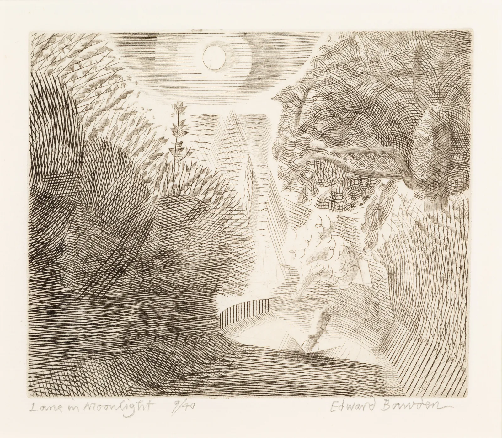 Edward Bawden, Lane in the Moonlight