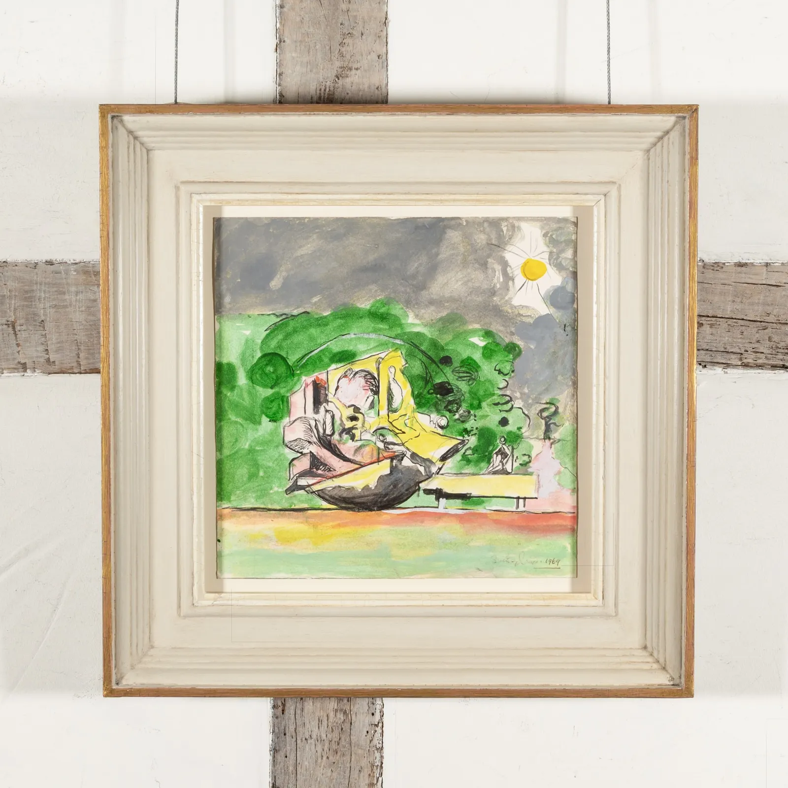 Graham Sutherland, Rock and Figure in an Estuary, 1969