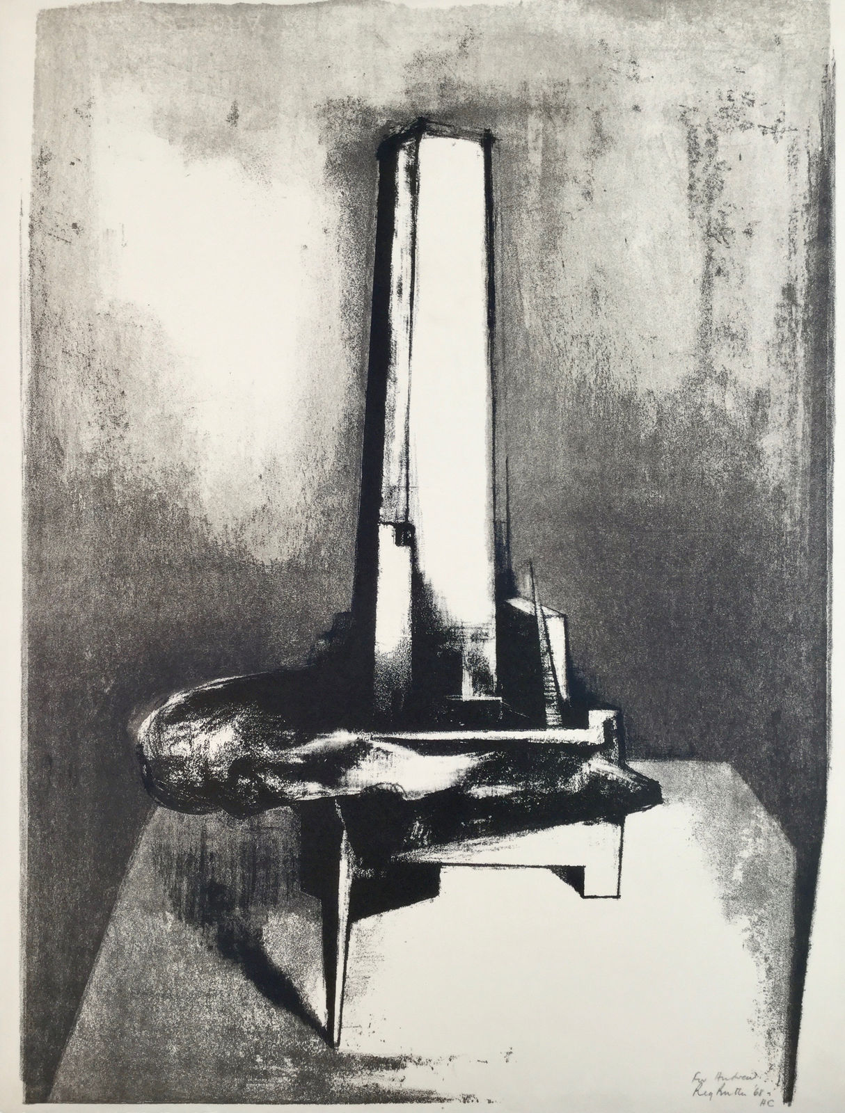 Reg Butler, Tower, 5 from Europäische Graphik VI, 1968-1969