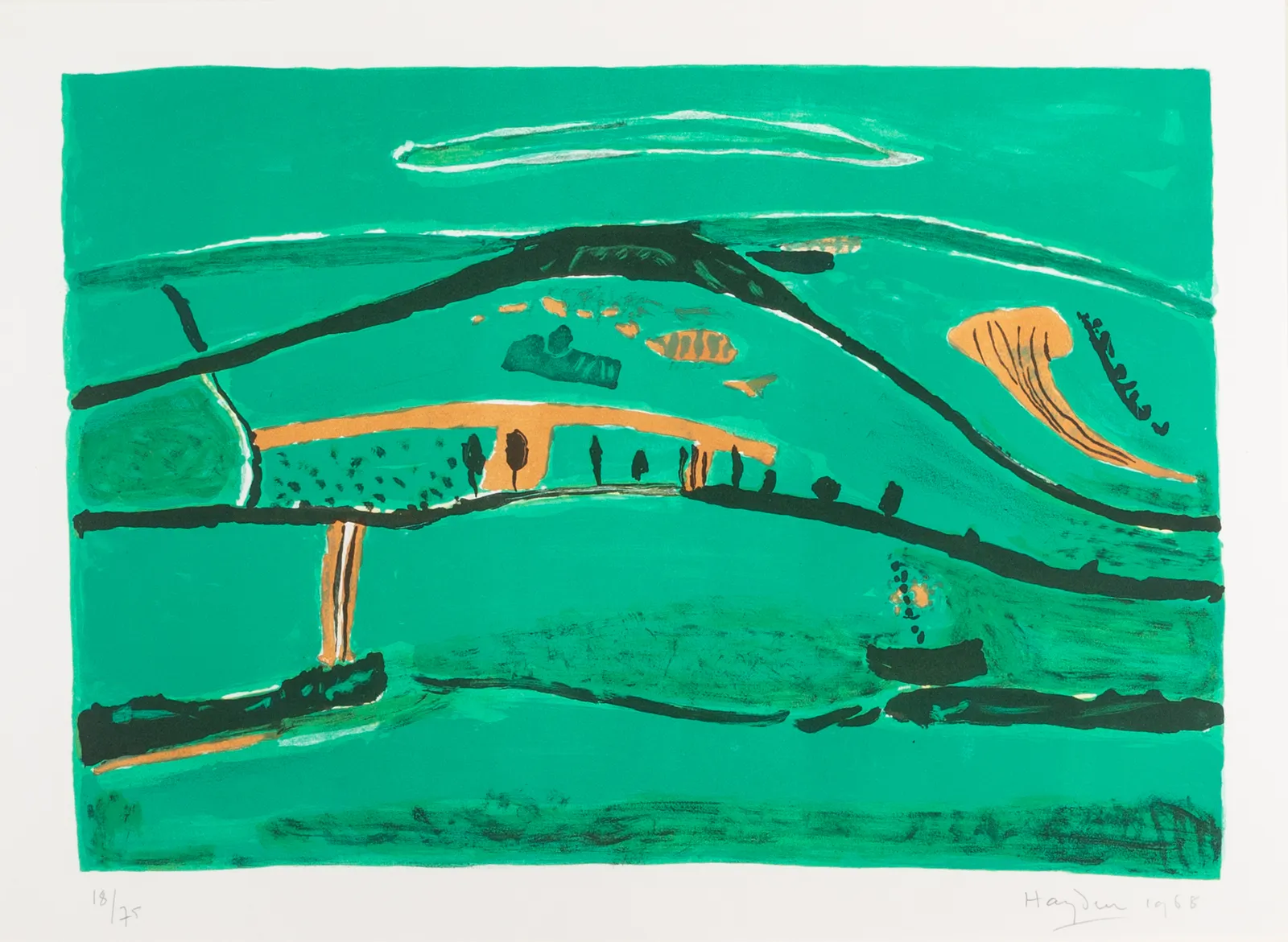 Henri Hayden, Paysage Vert, 1968