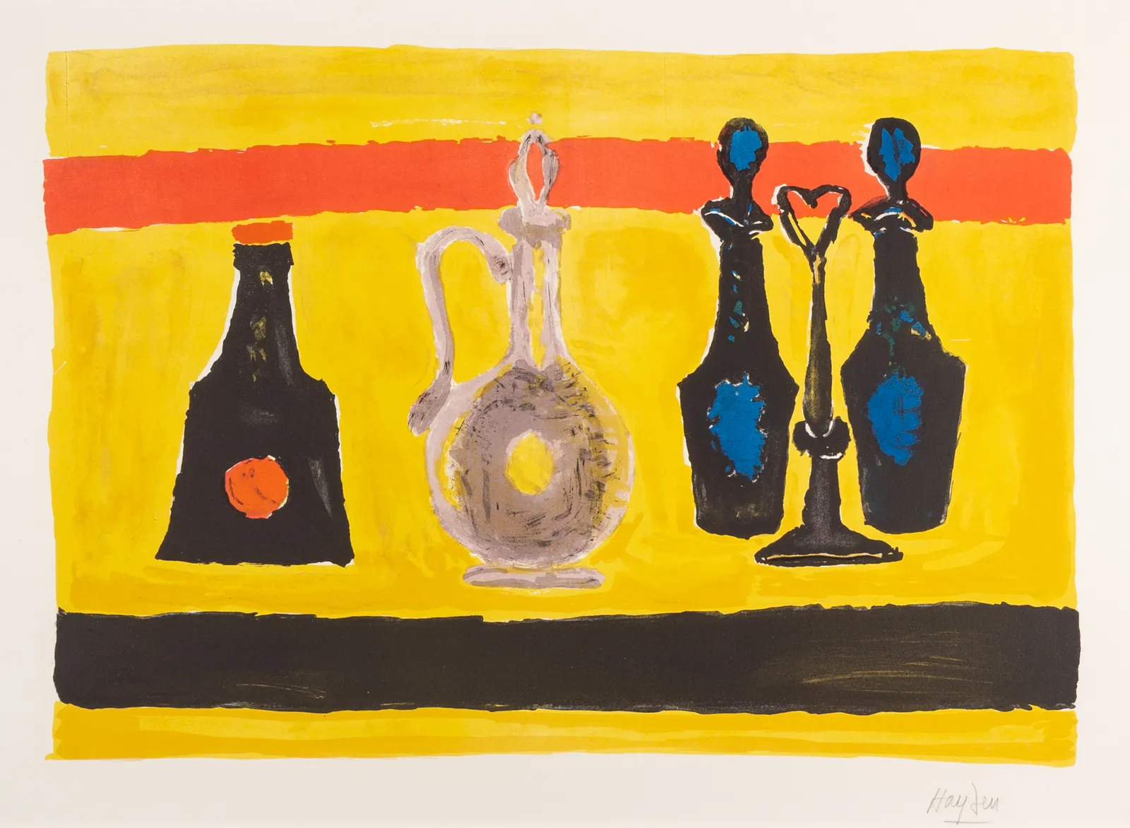 Henri Hayden, Still life with Yellow Tablecloth, 1968, circa