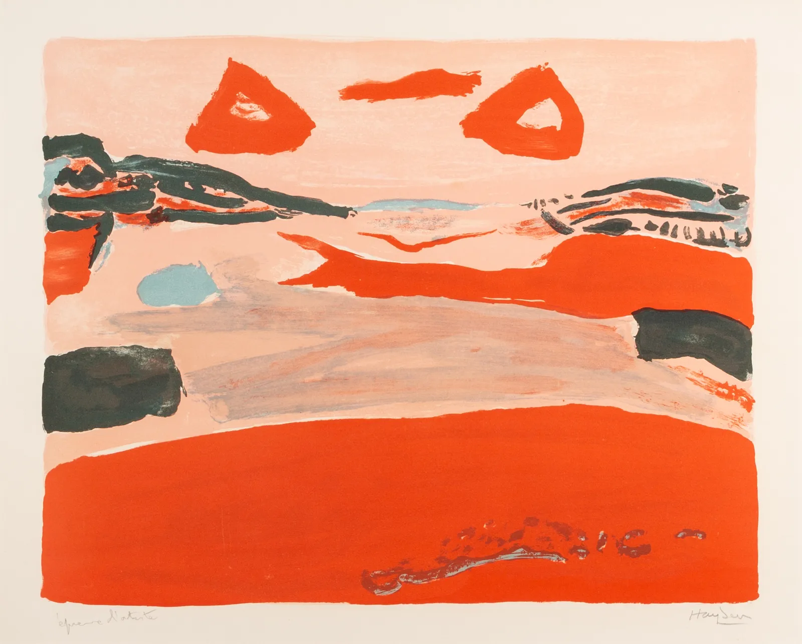 Henri Hayden, Paysage Rouge, 1968, circa