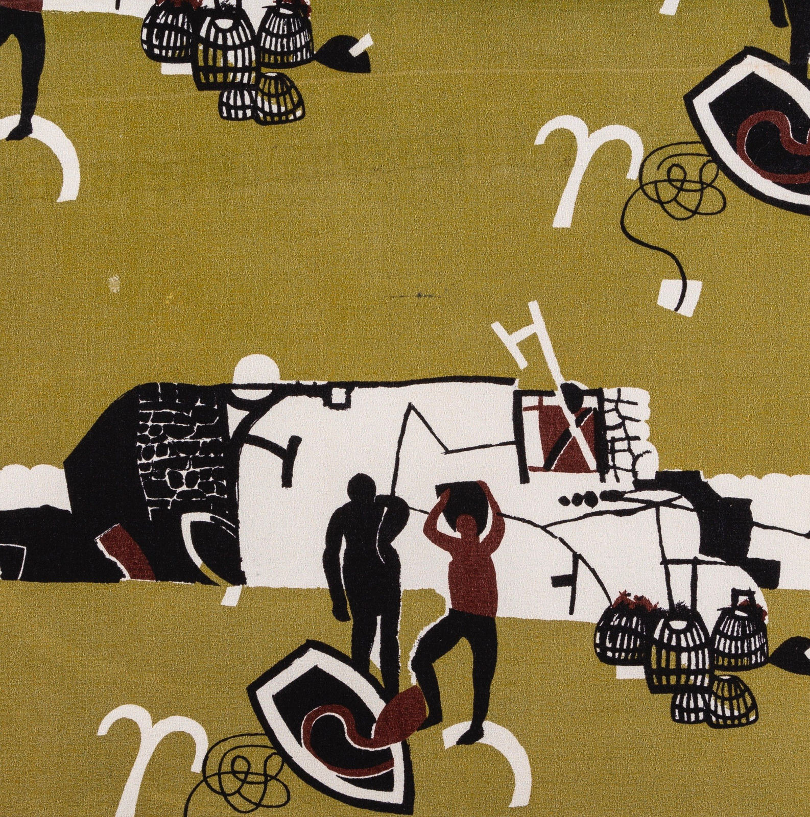 Keith Vaughan, Fishermen (Old Seaweed Hoist, Finisterre), 1956