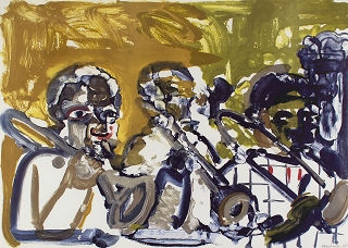Romare Bearden, BRASS SECTION (JAMMING AT MINTON'S), 1979