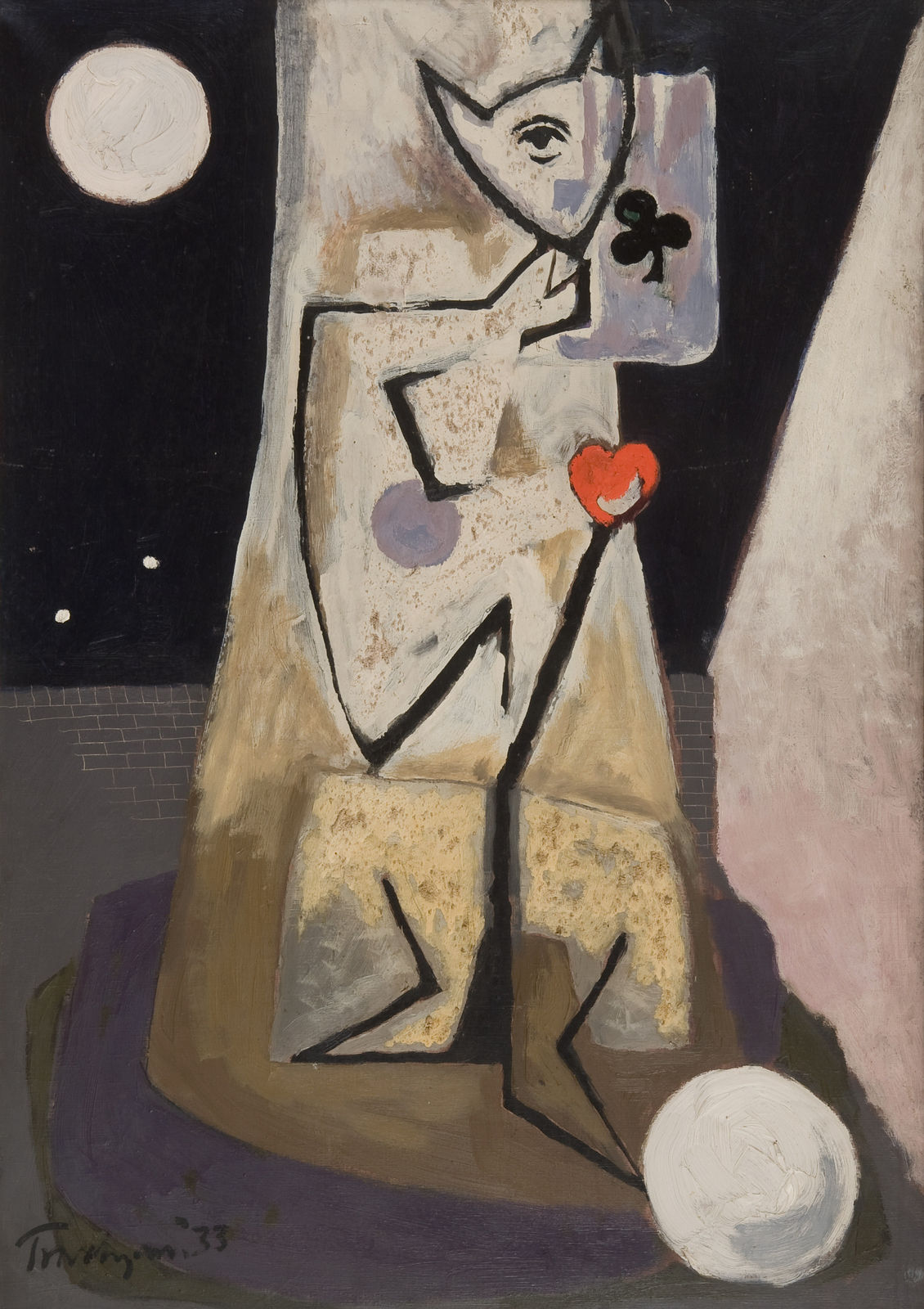 Julian Trevelyan RA, Standing Figure with Ace of Clubs, 1933