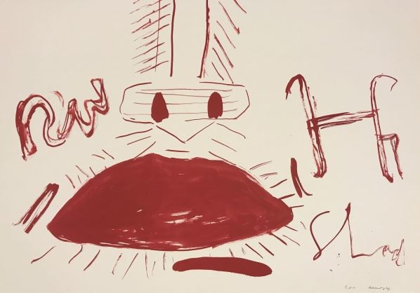 Rose Wylie RA, Self Portrait with Shut Mouth, 2017