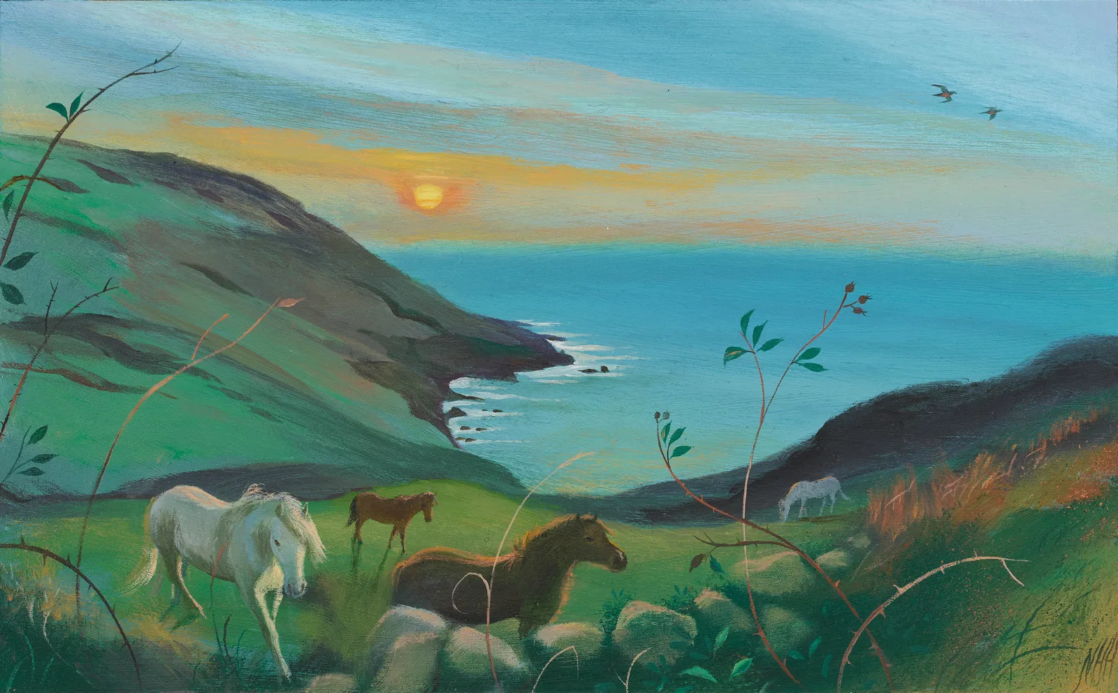Nicholas Hely Hutchinson, 20 Ponies at Porthmeor Cove, 2023