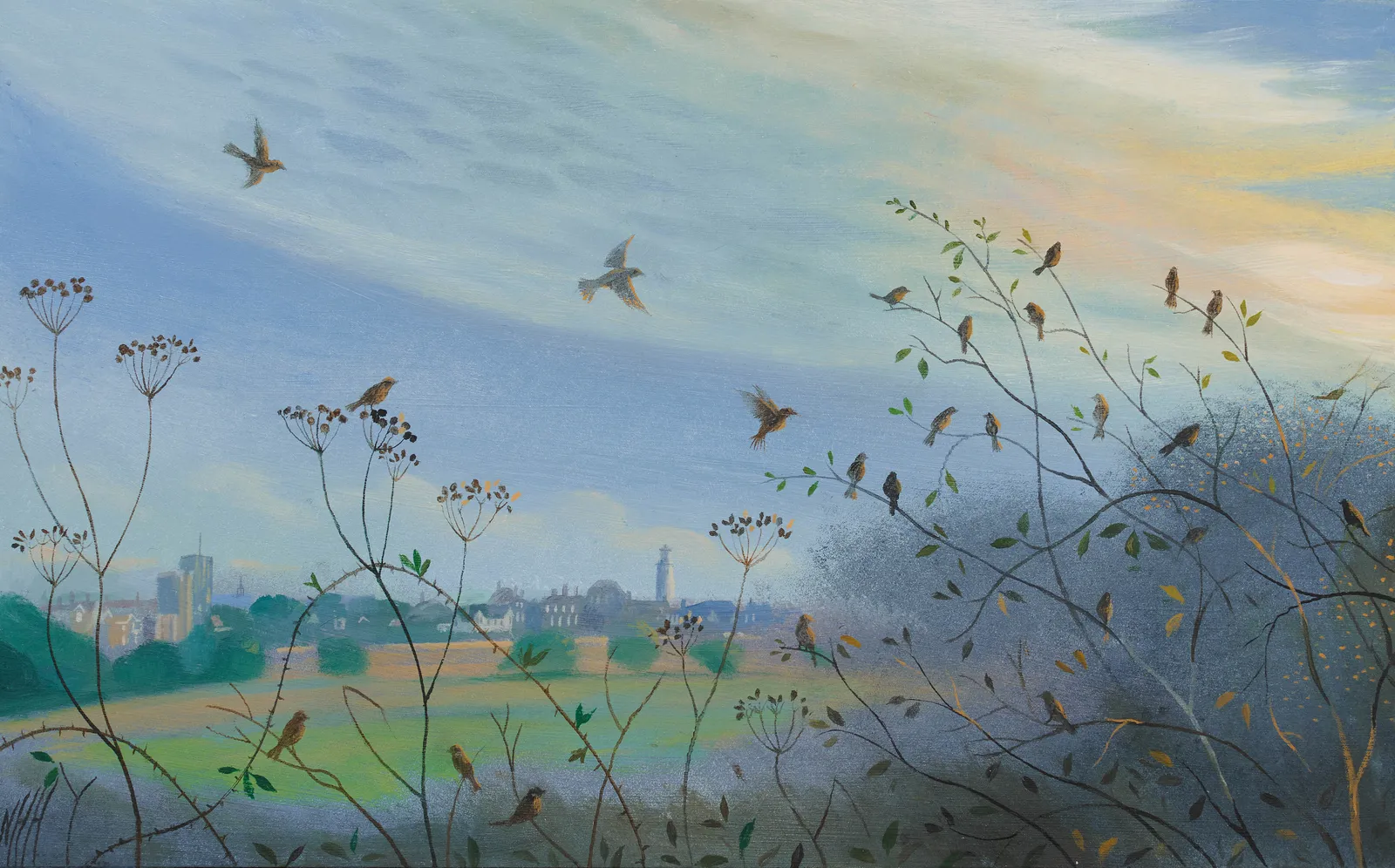 Nicholas Hely Hutchinson, 59 Chattering Sparrows near Southwold, 2023