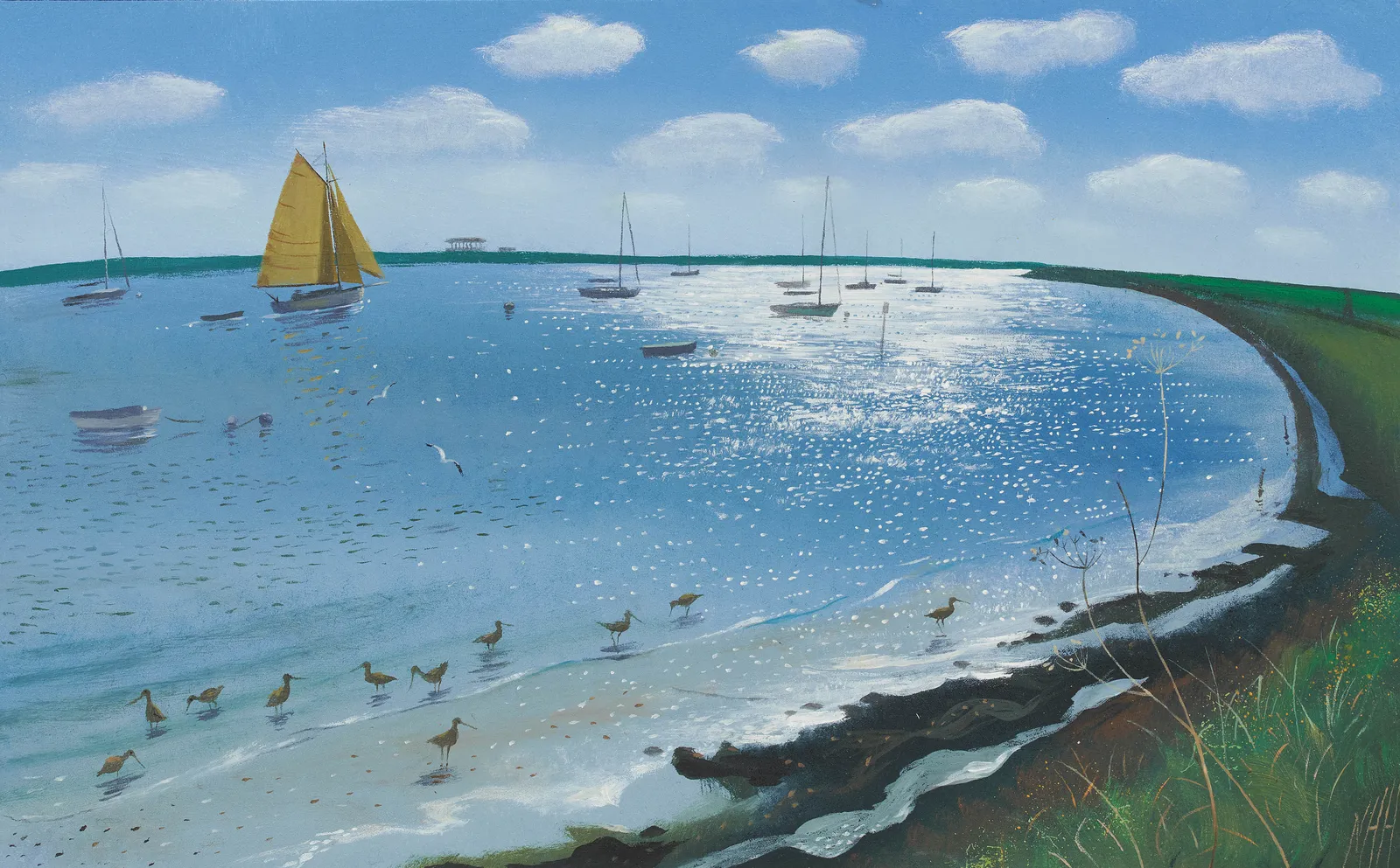 Nicholas Hely Hutchinson, 63 Waders on the Shore at Orford, 2023