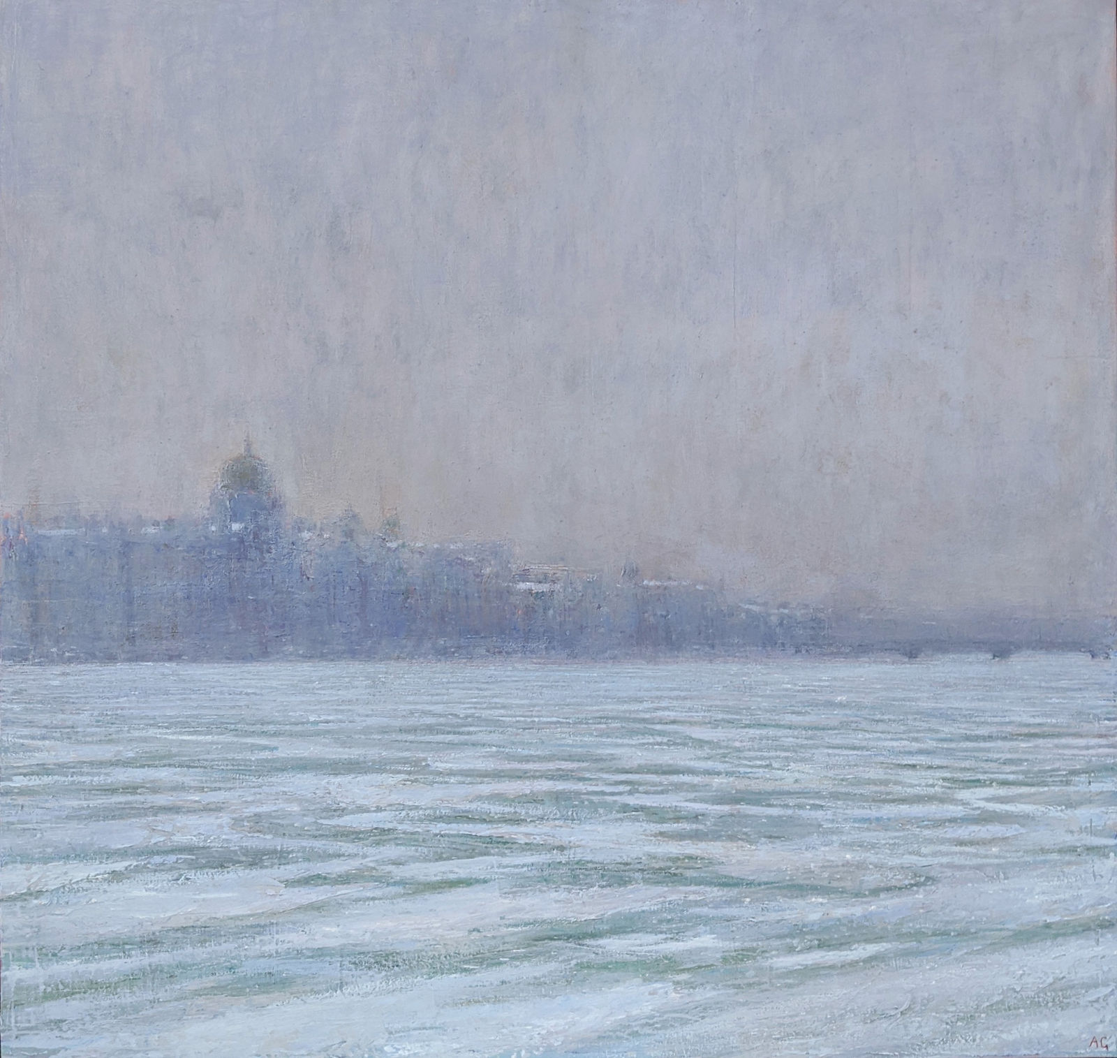 Andrew Gifford, Across the Frozen Neva River towards the Hermitage, 2019, 2019