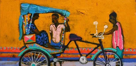 Leon Morrocco, Conversation on Rickshaw, Kolkata