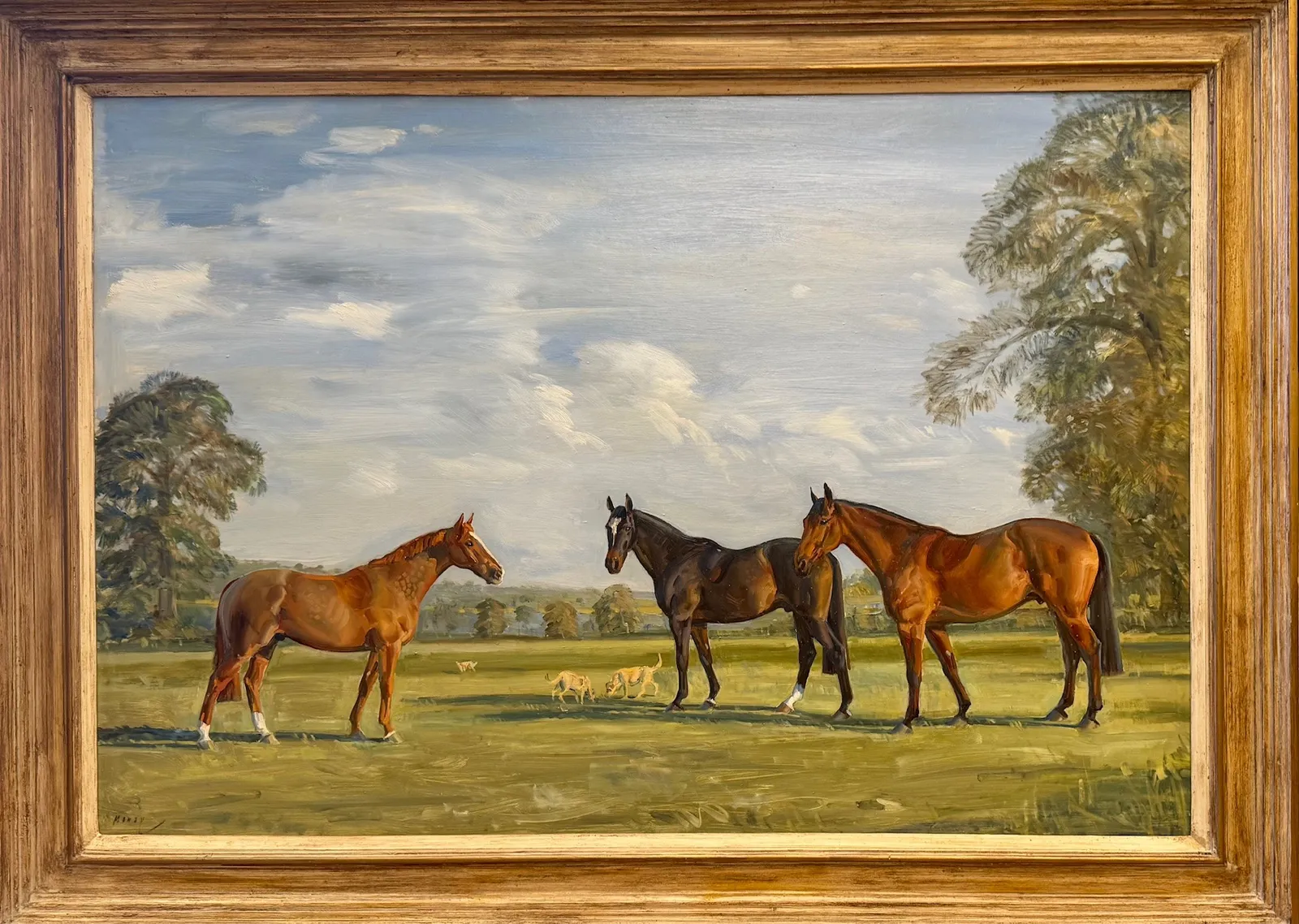 Stock Sale, Keith Money (New Zealand, b.1935): 'Mrs Talbot-Ponsonby's Hunters, Todenham Manor'