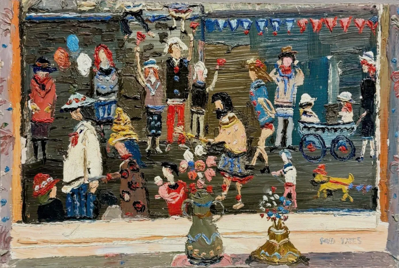Stock Sale, Fred Yates (1922-2008): 'A street fair in Newlyn'