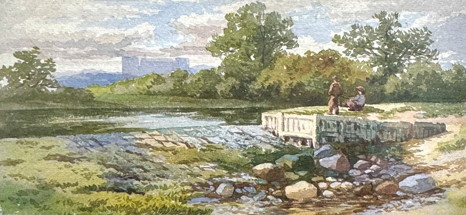 Stock Sale, (Artist unconfirmed/could be 'Hoch'): 'Leicester Abbey from the Weir'