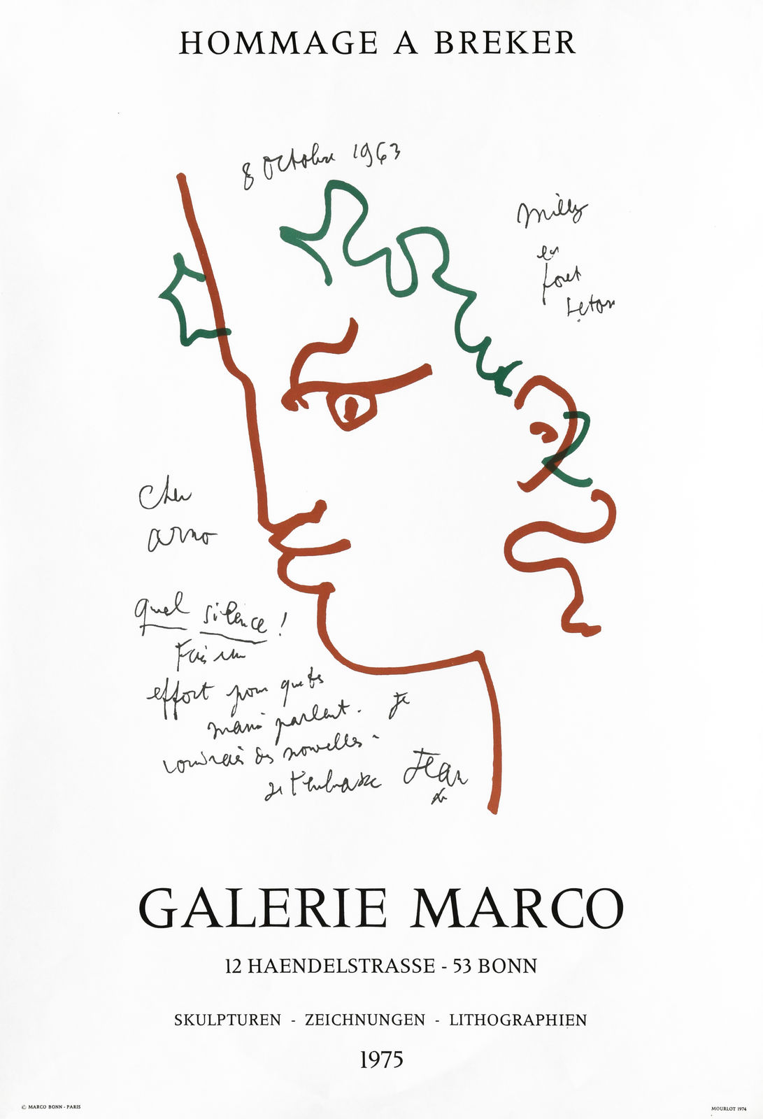 Original Artists' Posters, 25 Jean Cocteau, 'Galerie Marco', 1975