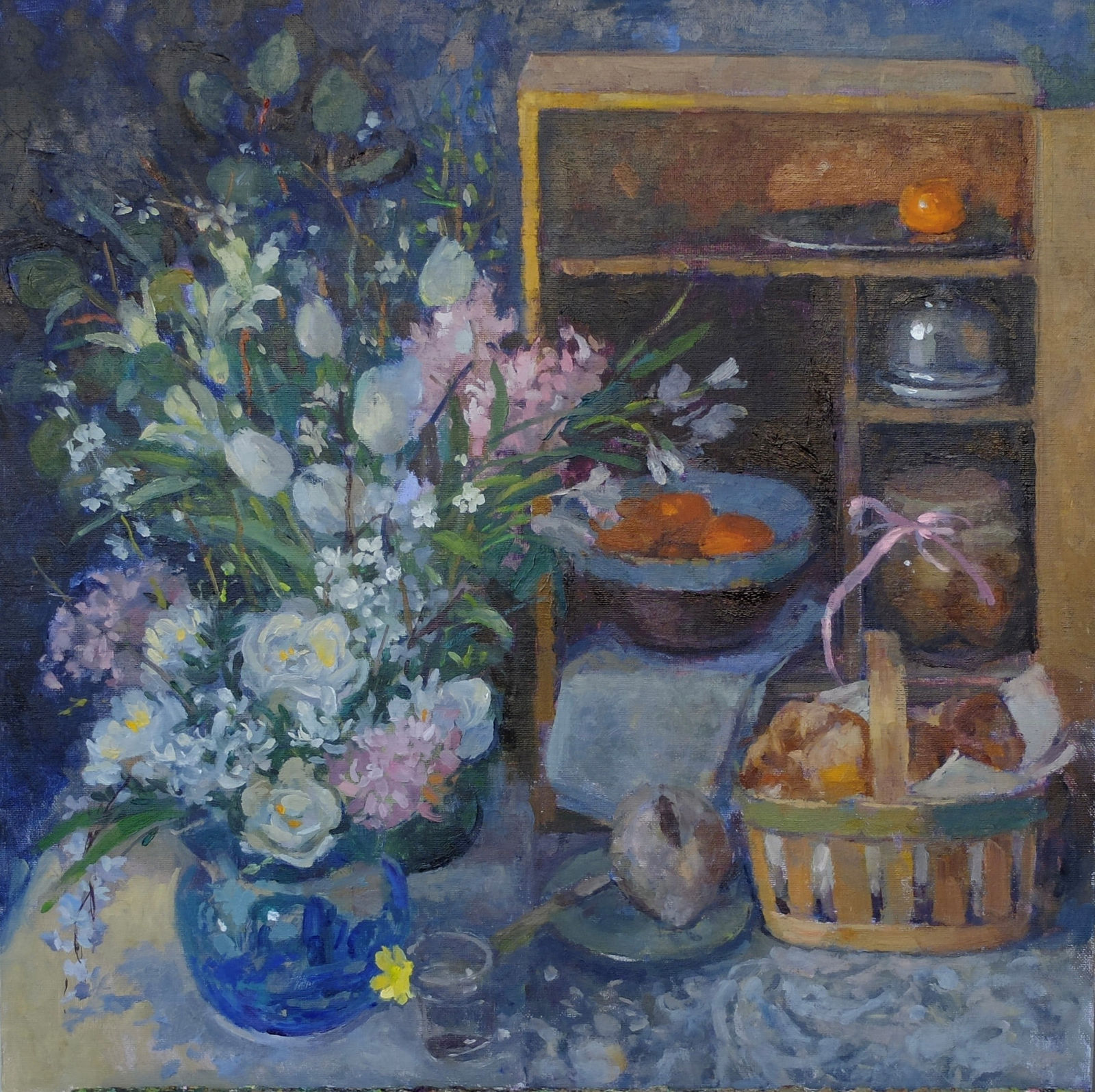 Pamela Kay, Cupboard Still Life with Spring Flowers
