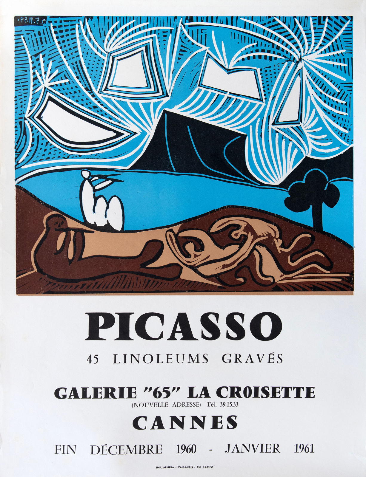 Original Artists' Posters, 41 Pablo Picasso, '45 Linoleums Graves - Galerie "65"'', 1960