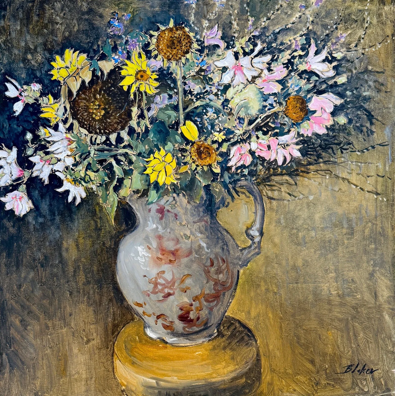 Stock Sale, Michael Blaker (1928-2018): 'Still life with sunflowers'