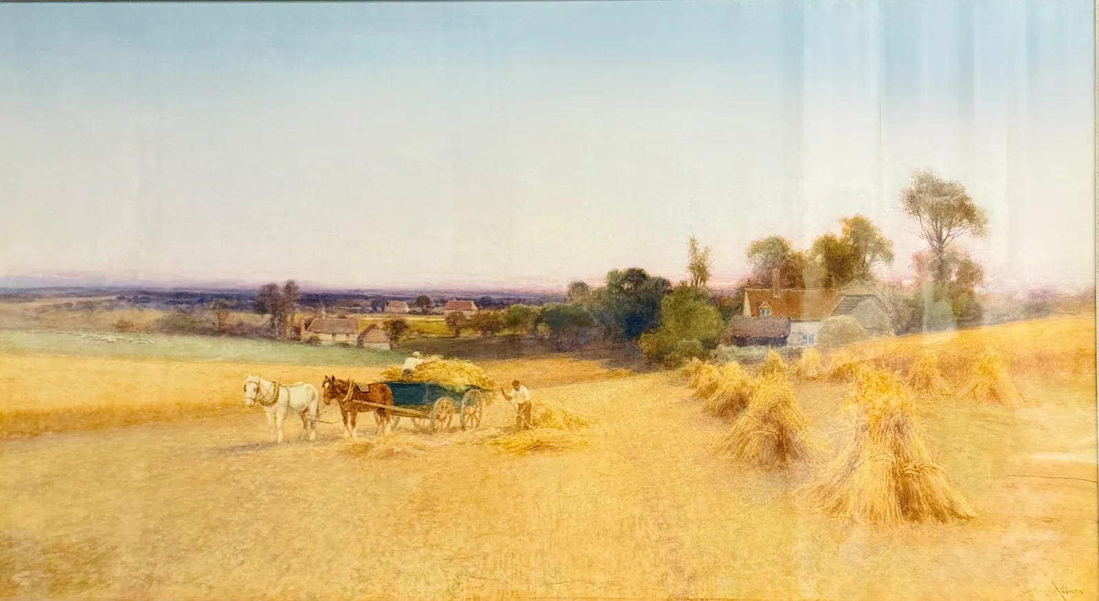 Stock Sale, Leopold Rivers (1850-1905): 'Hampshire Harvest Scene'
