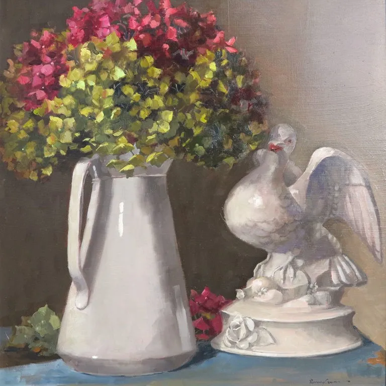 Penny German ARBSA, Hydrangea and dove