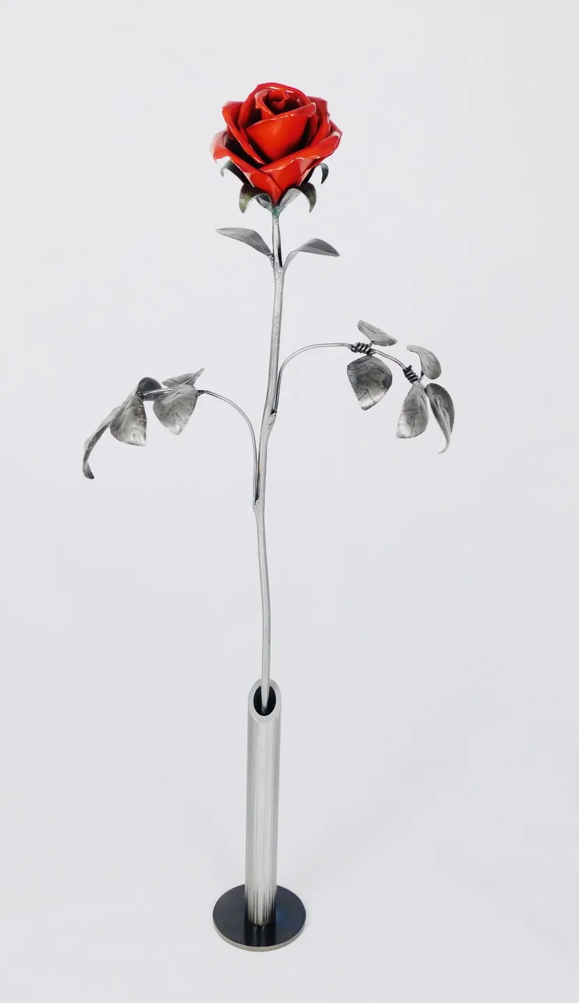 Keith Evans, Red rose in vase