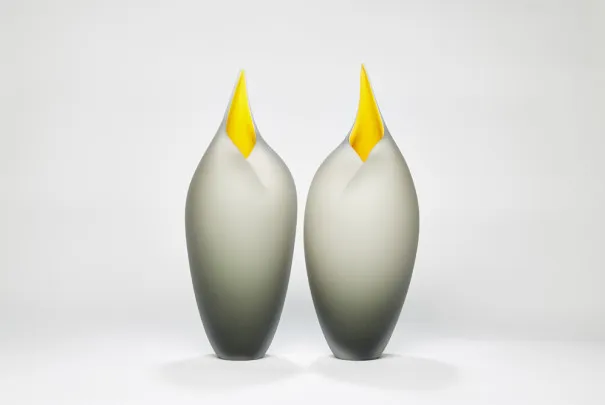 Bruce Marks, Grey and yellow birds SOLD