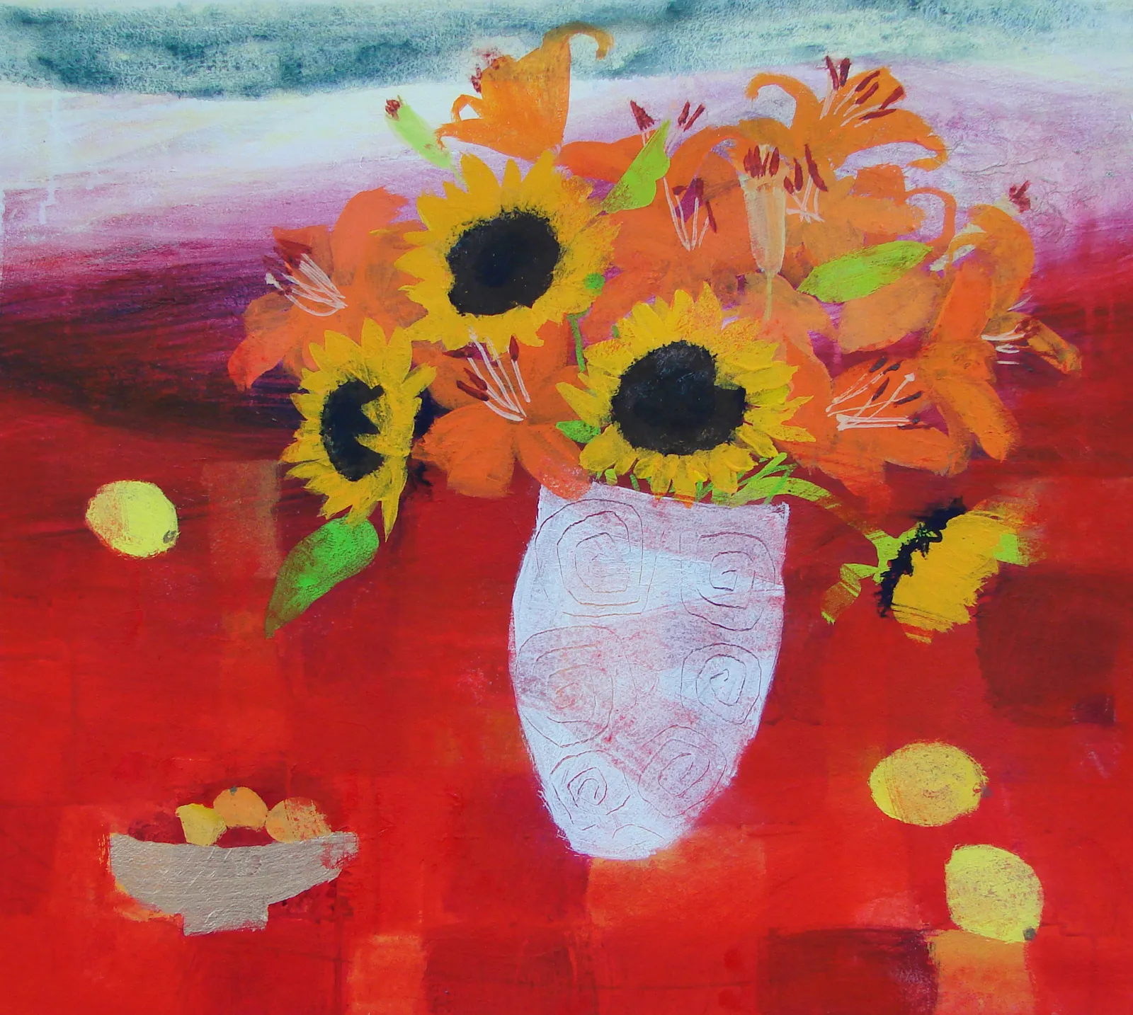 Caroline Bailey RSW, Flowers on a Misty Day