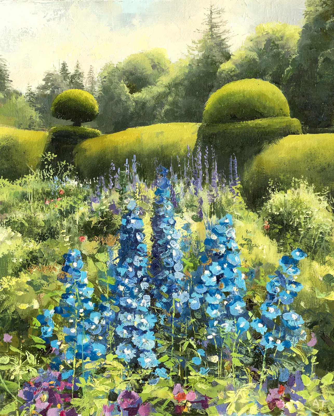 Alan Thompson, Topiary and Delphiniums